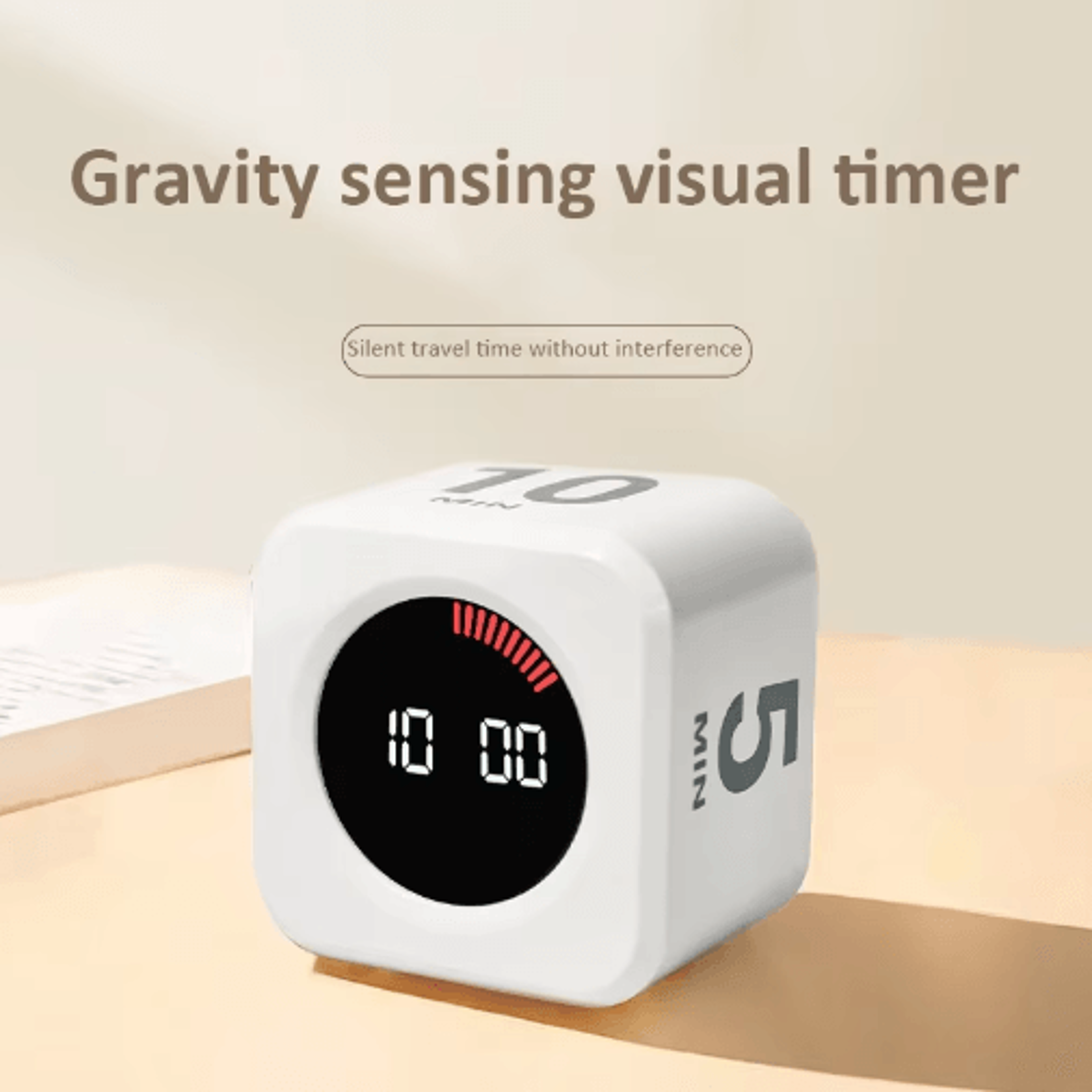 Rechargeable Digital Cube Timer  Gravity Flip Visual Countdown With 4 Presets 4