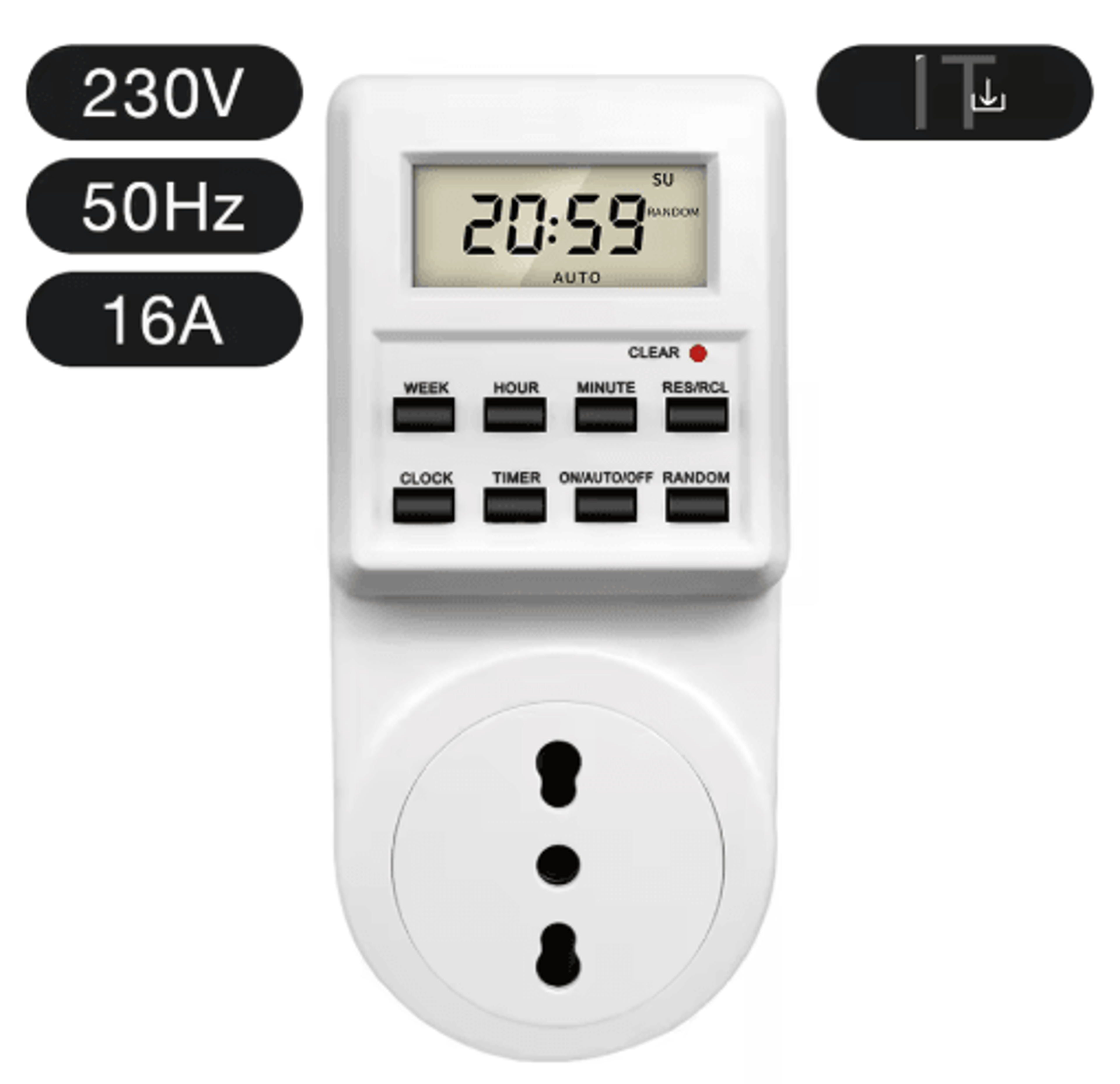 24Hour Digital Timer Socket  Programmable Electronic Outlet Switch 4
