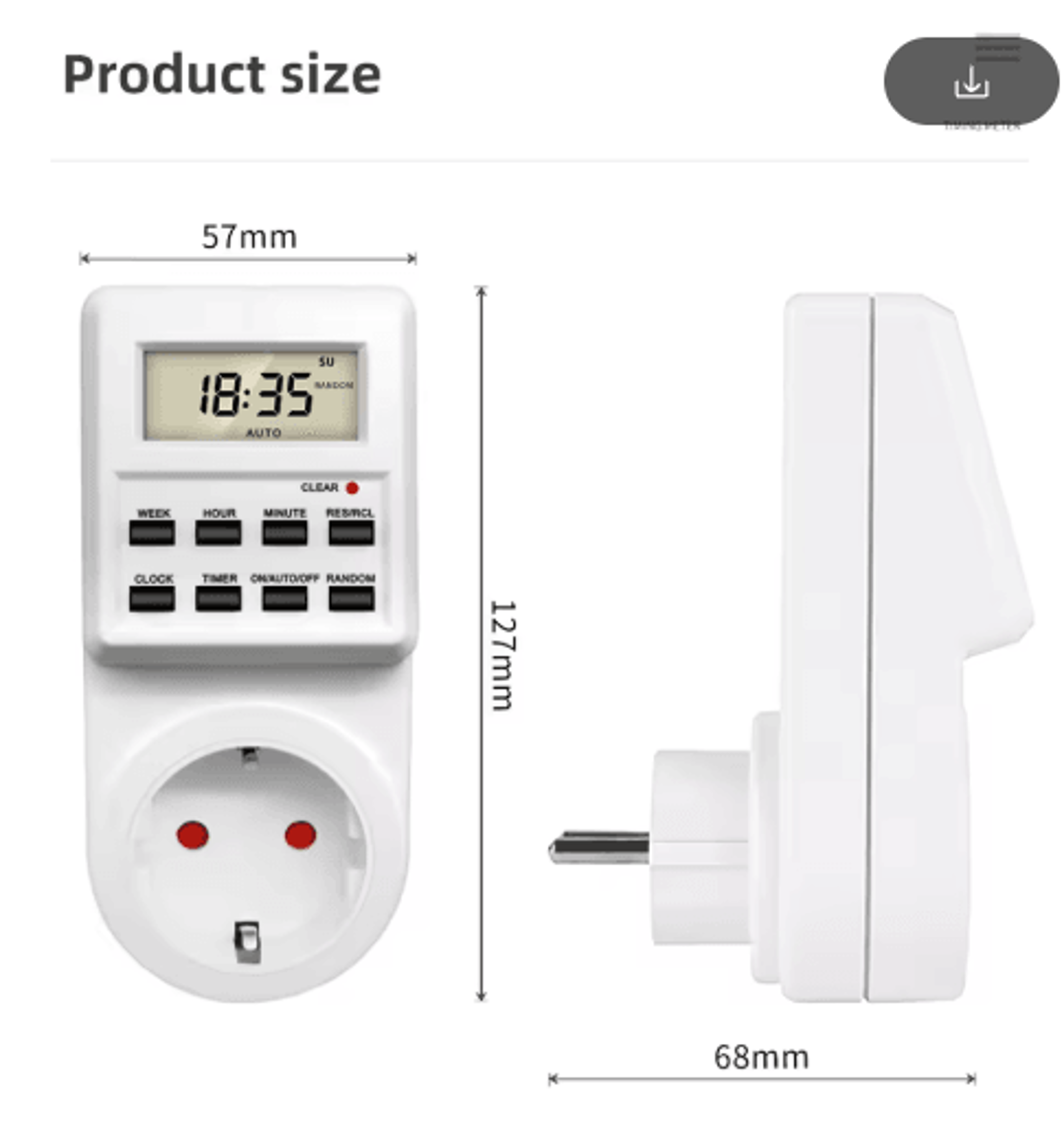 24Hour Digital Timer Socket  Programmable Electronic Outlet Switch 13