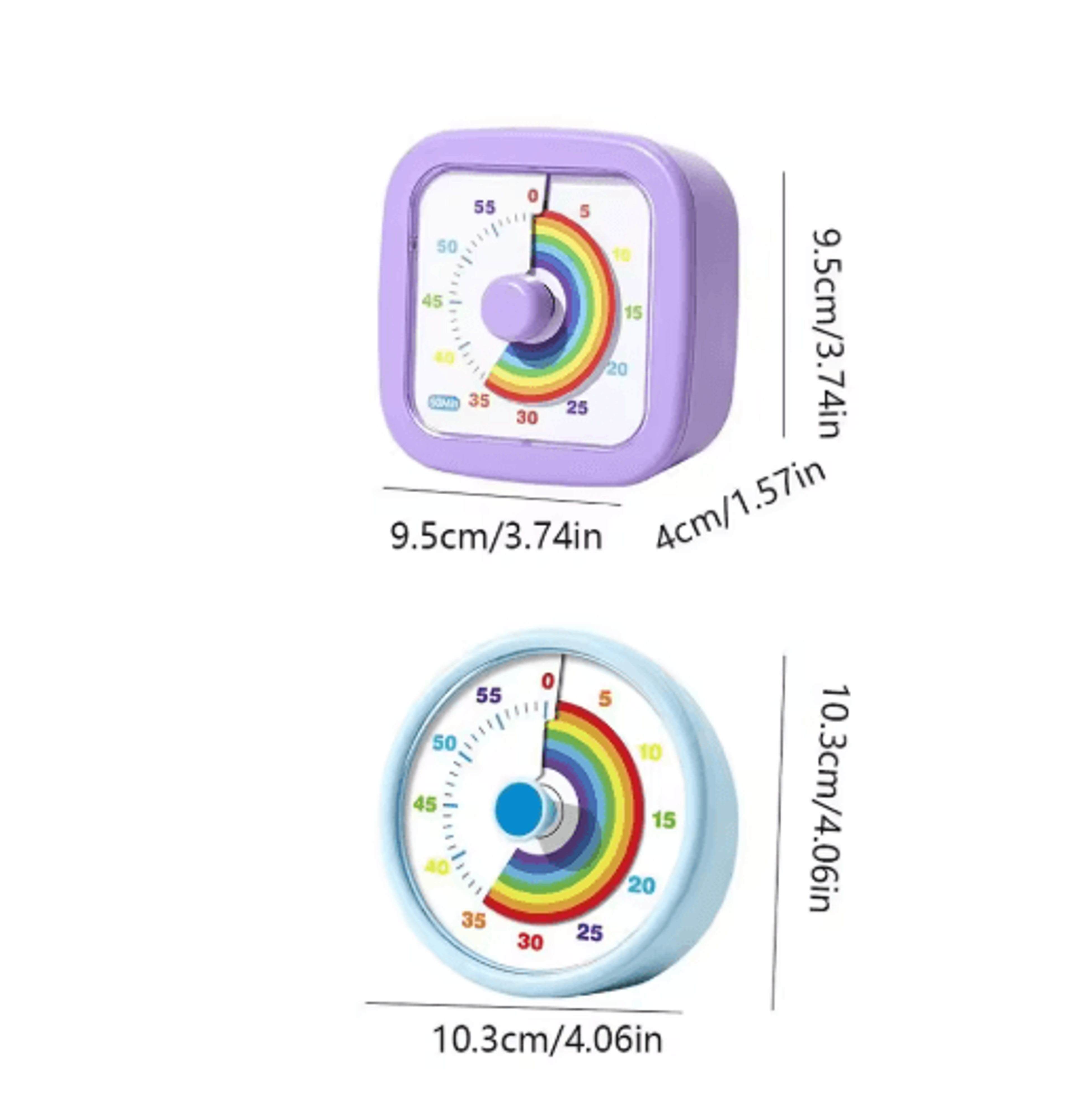 60Minute Visual Countdown Timer  UltraSilent Round Or Square Timer 14