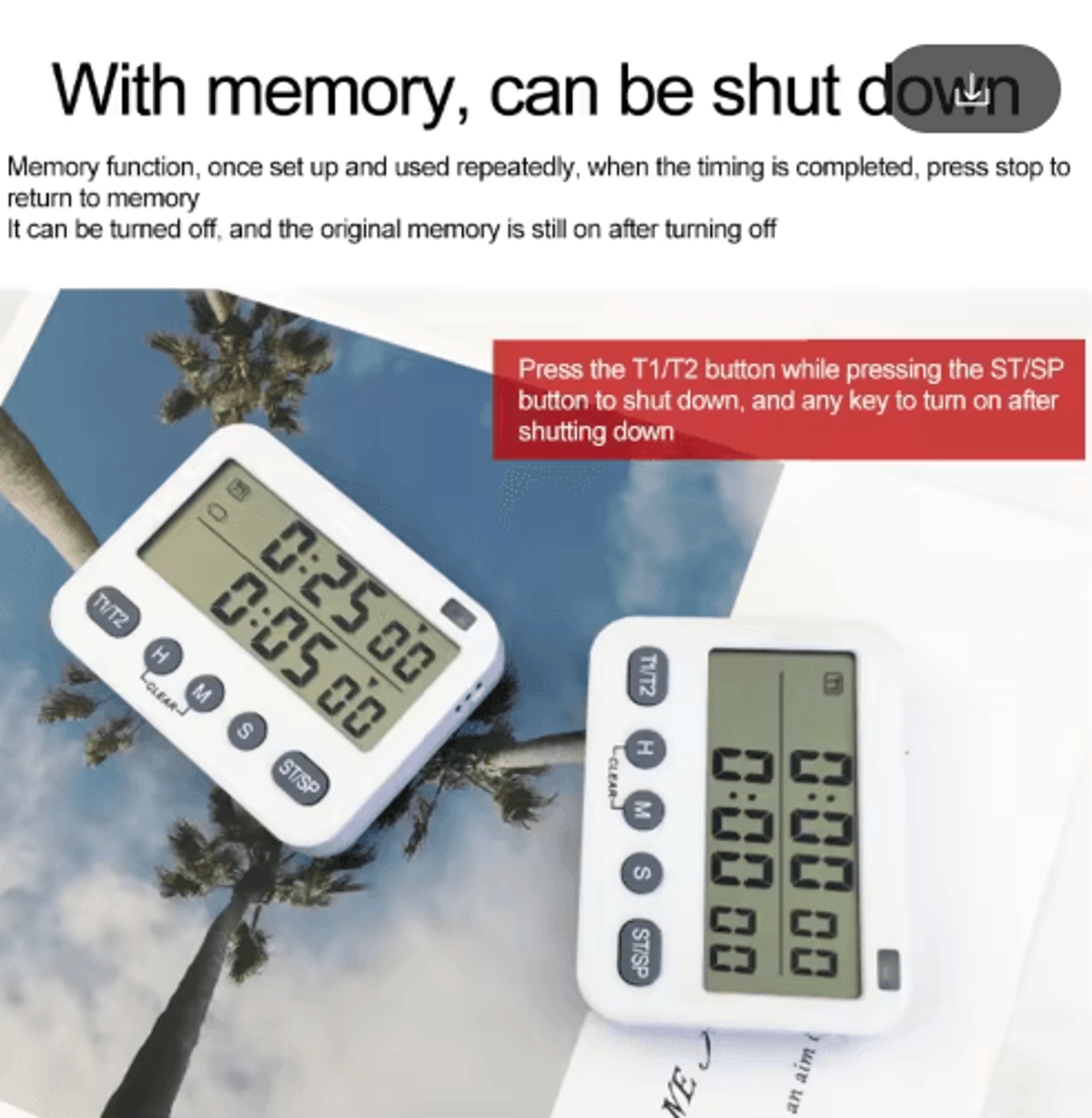 KXRE Dual Digital Kitchen Timer  Magnetic Countdown Cooking Timer 5
