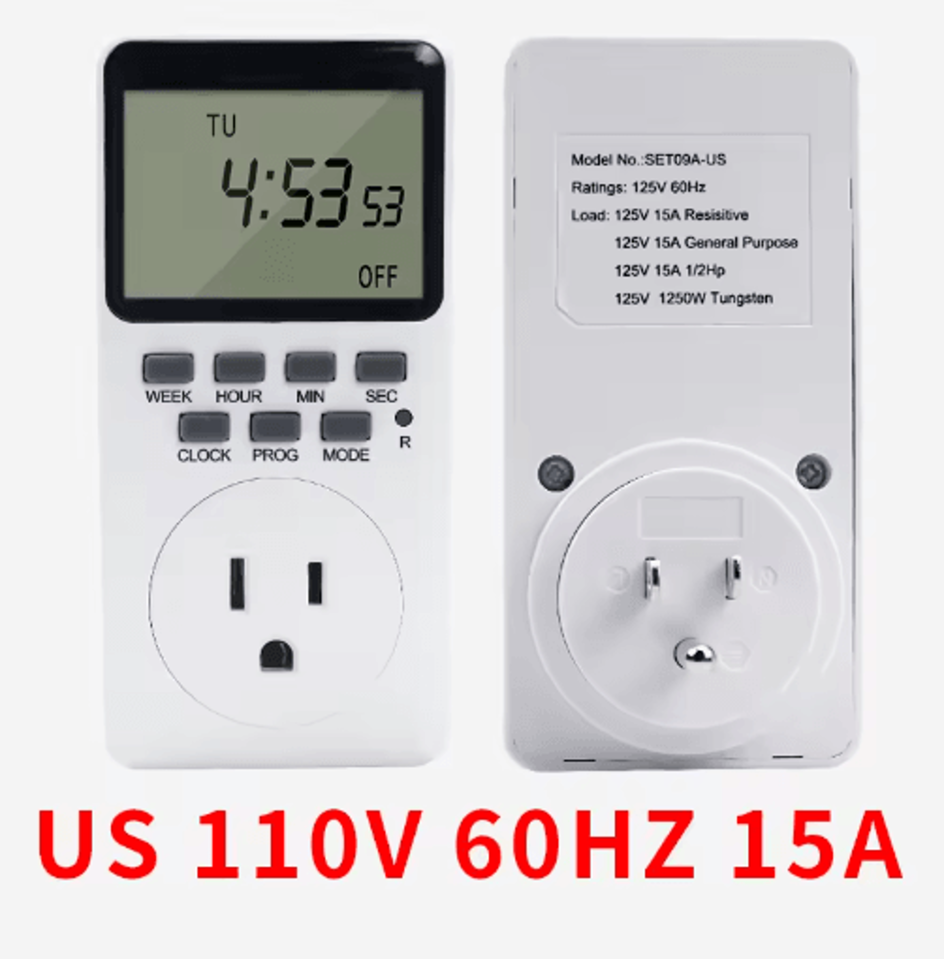 Weekly Digital Timer Socket  20Program 1224H Automatic Plug Timer 2