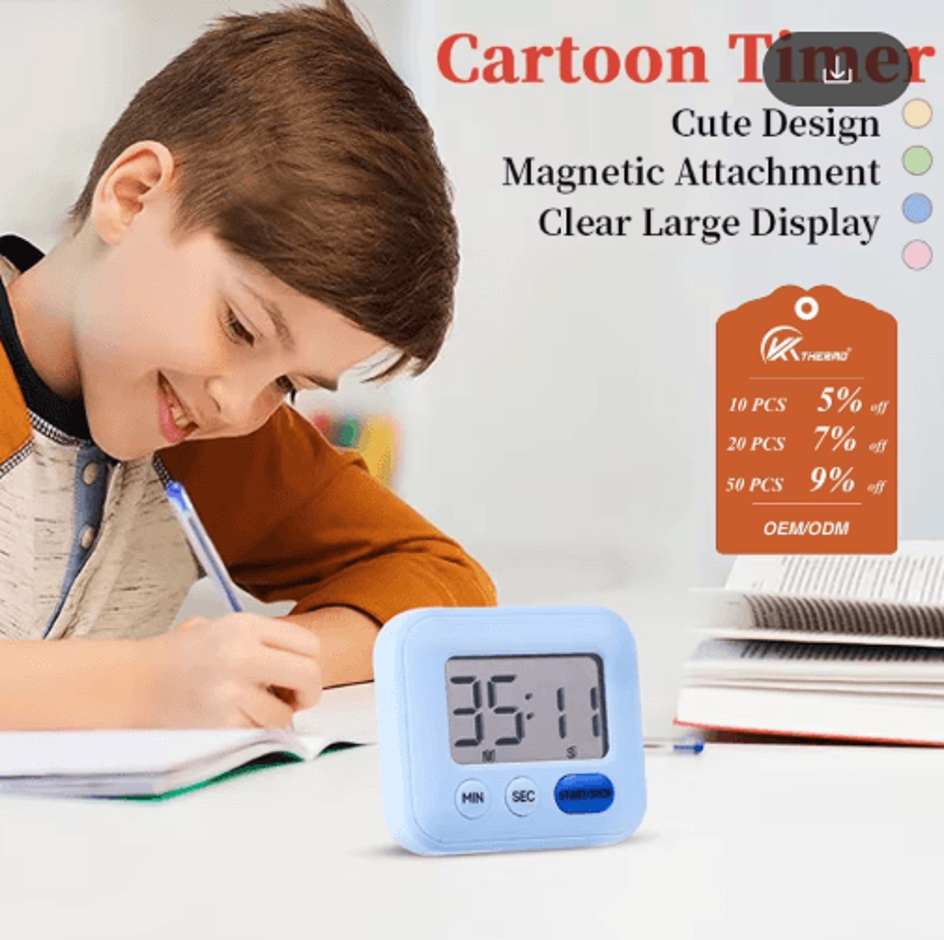 99Minute Silent Digital Timer  Magnetic Countdown Timer For Study  Kitchen 0