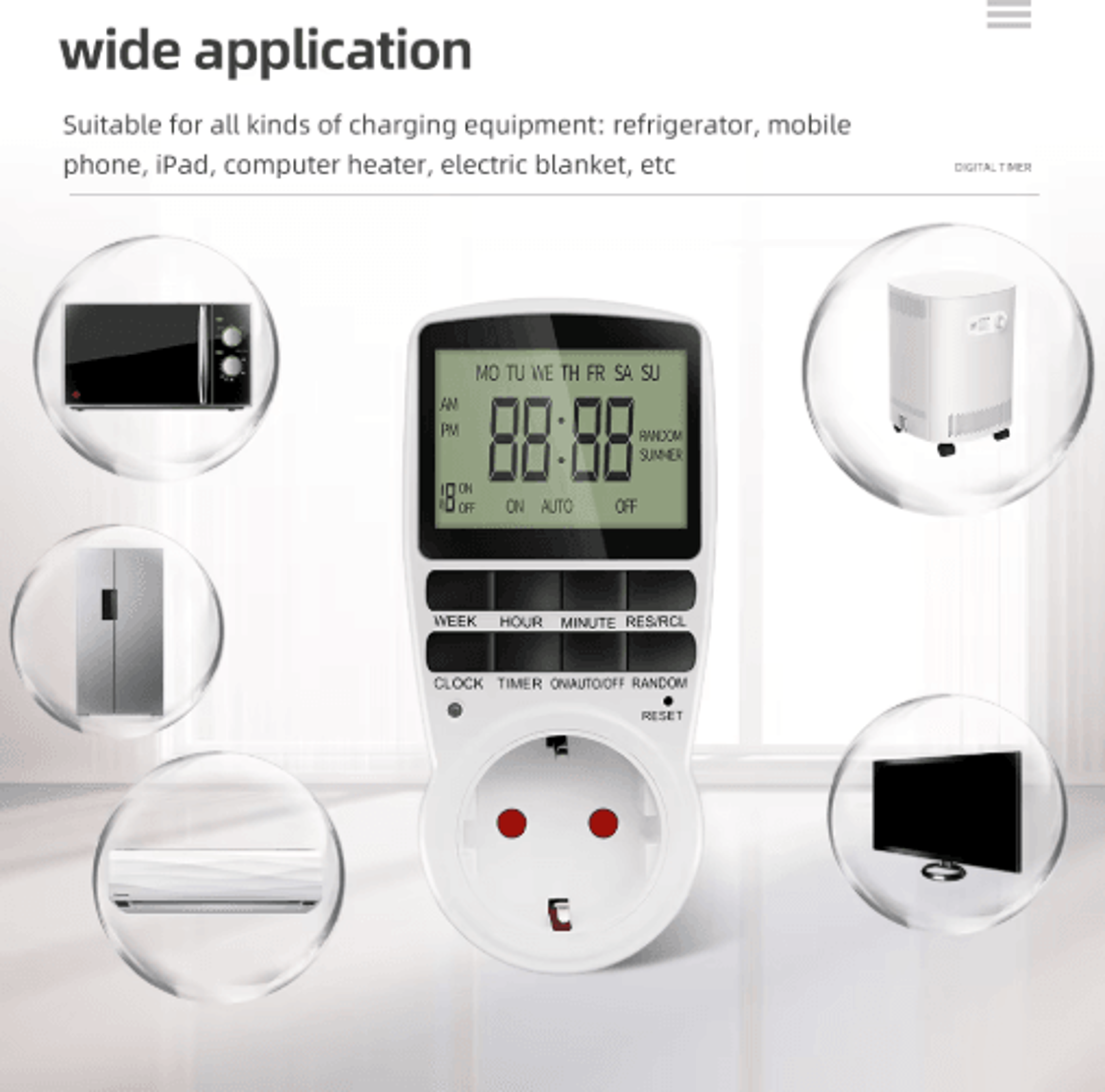 220V Digital Timer Socket  1224Hour Programmable Outlet Switch 0