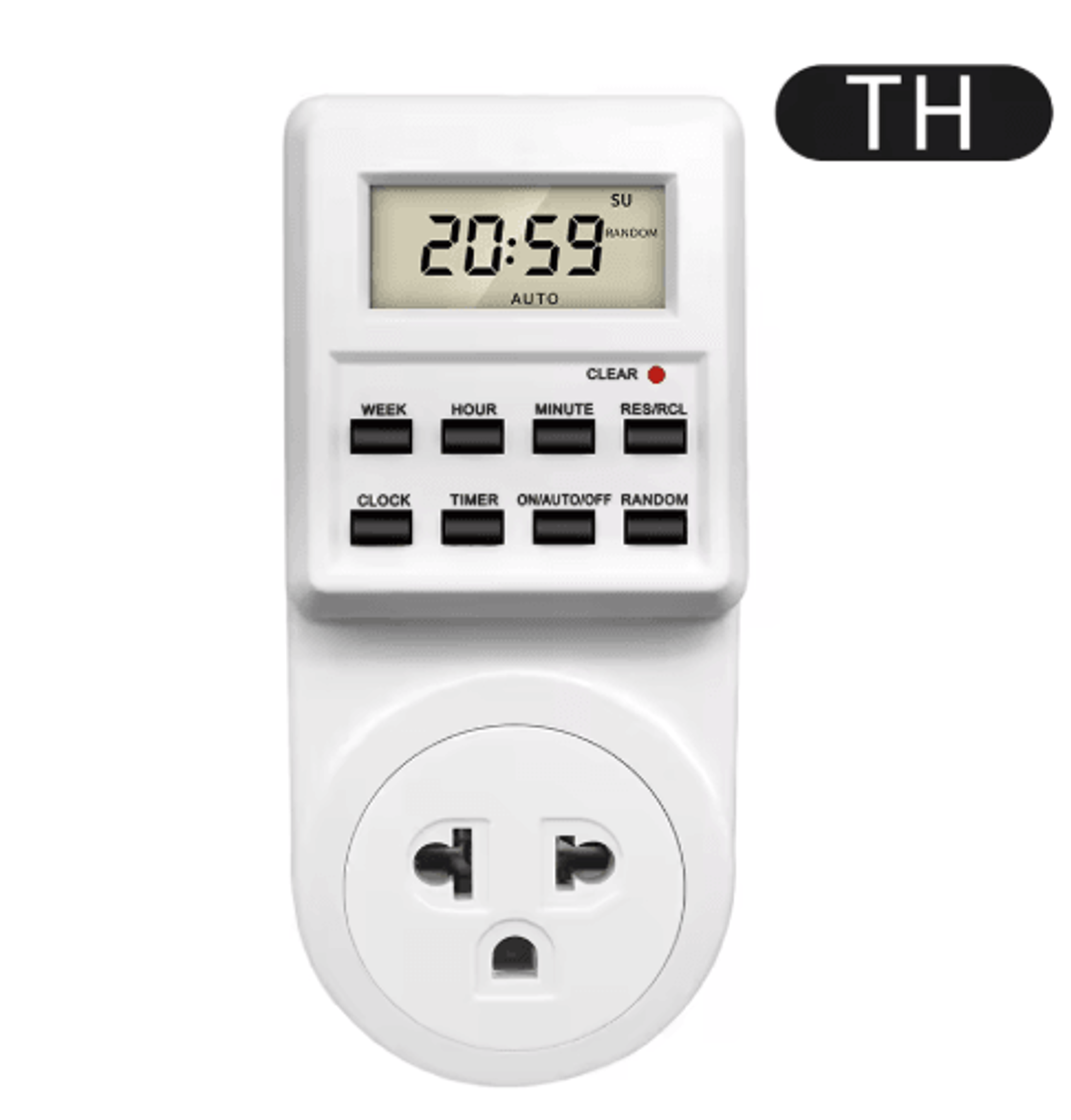 24Hour Digital Timer Socket  Programmable Cyclic Outlet Switch 1