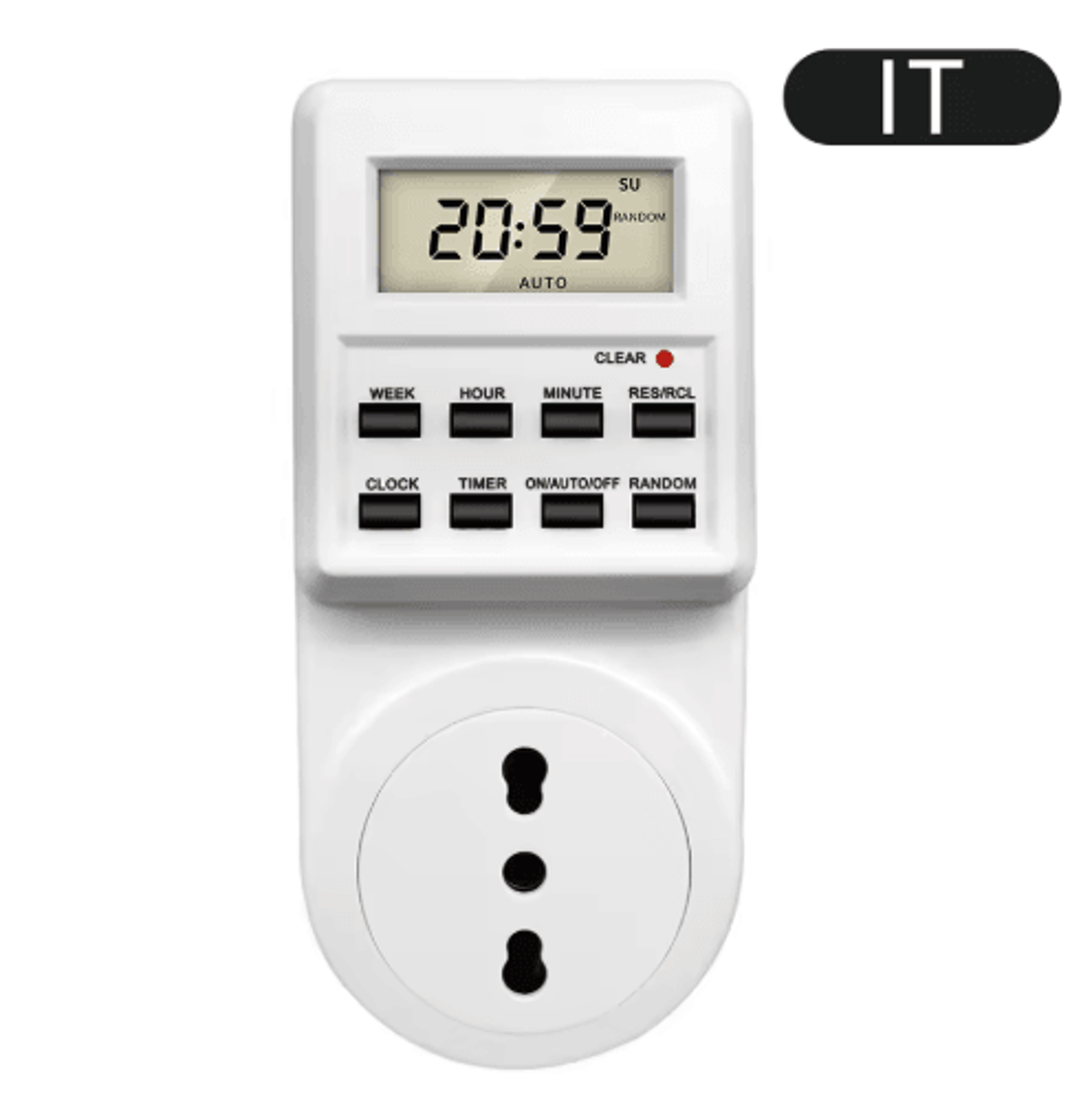 24Hour Digital Timer Socket  Programmable Cyclic Outlet Switch 5