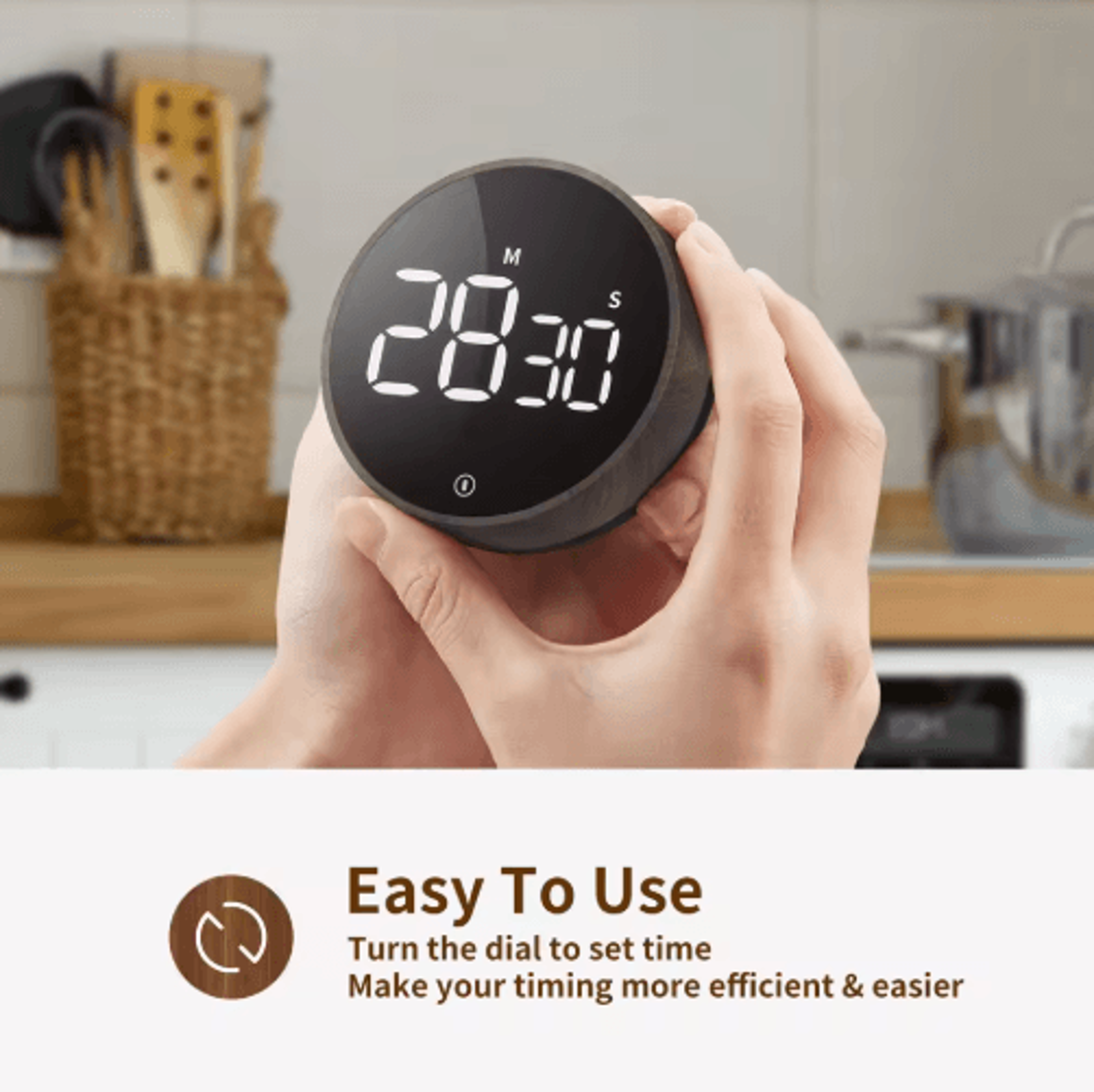 Magnetic Digital Kitchen Timer Quiet Countdown Egg Timer With Constant Light 0