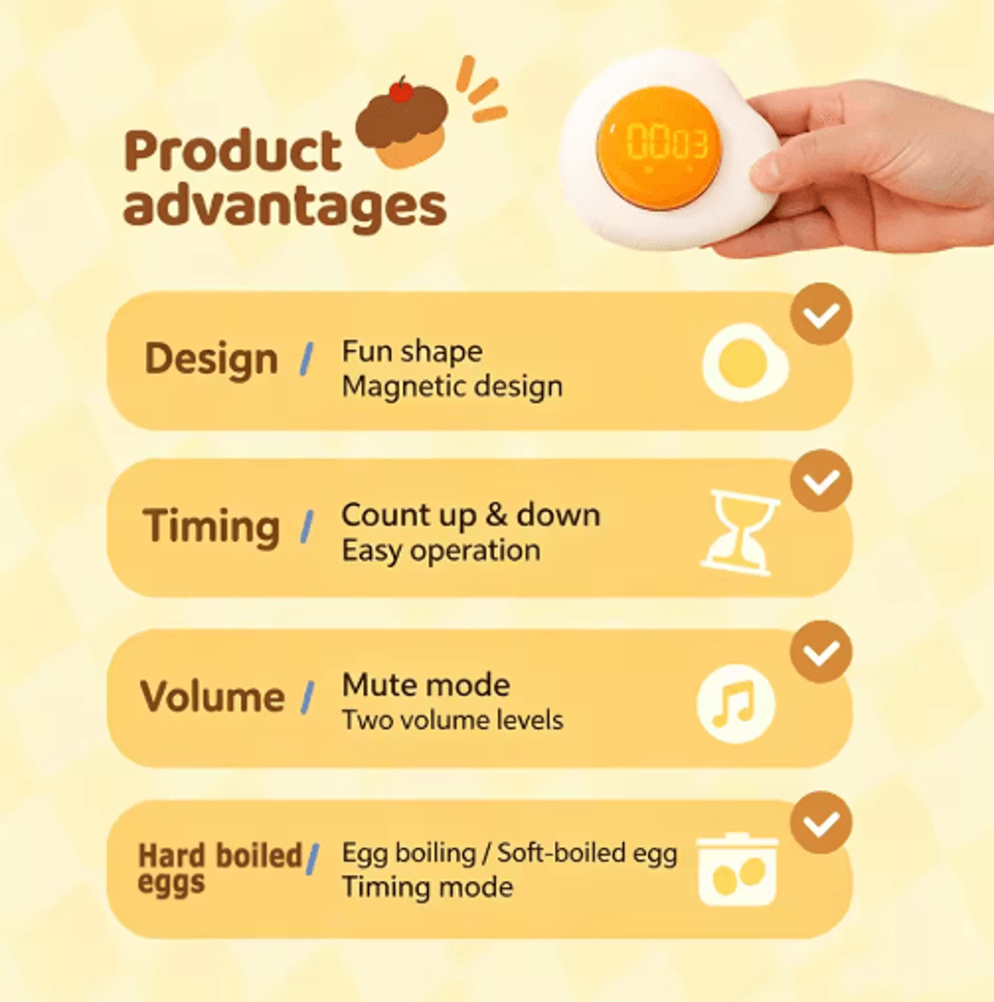 Cartoon Magnetic Egg Timer  Refrigerator Cooking Time Reminder 6
