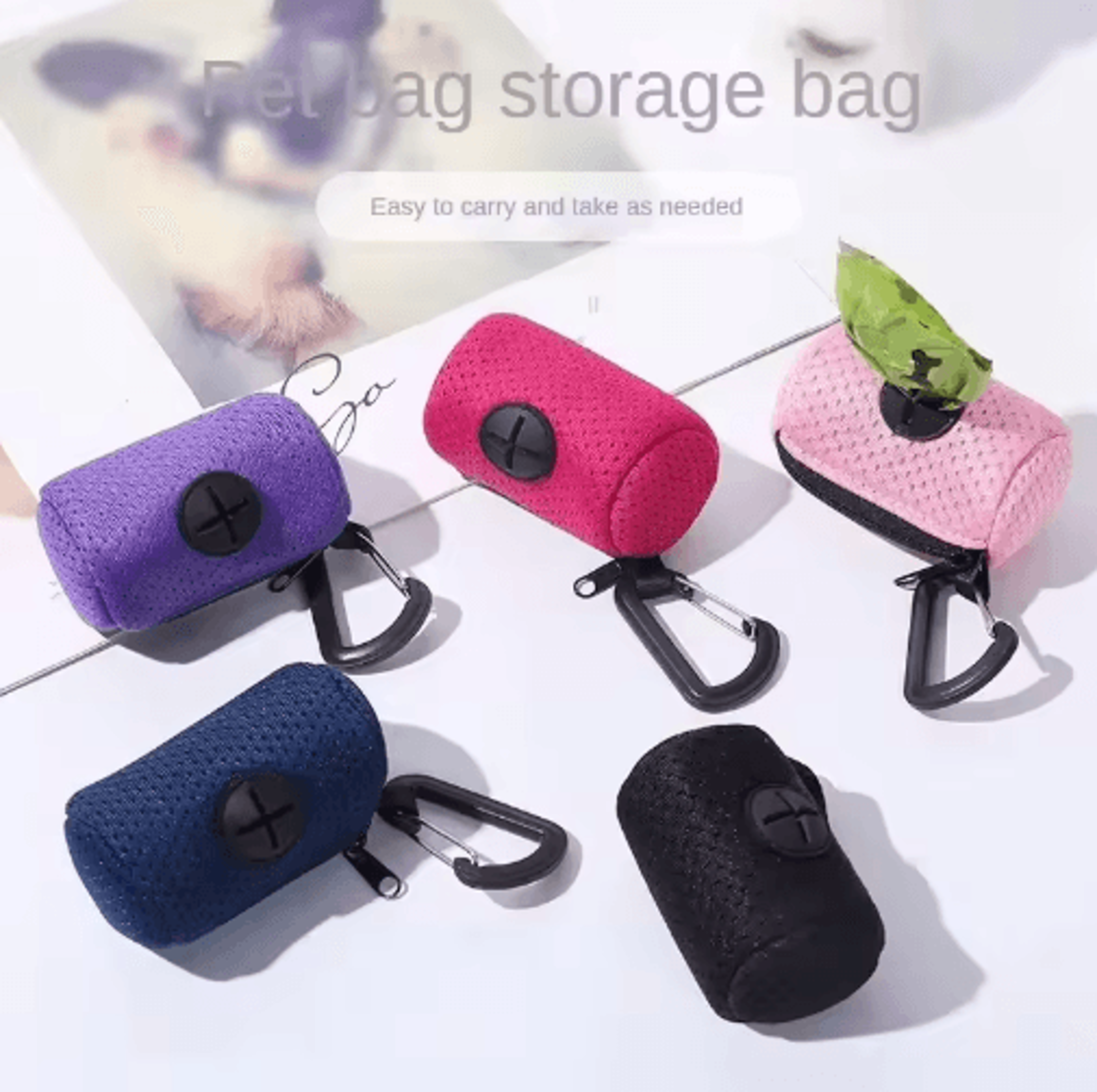 Portable Dog Poop Bag Dispenser  Hanging Pet Waste Bag Holder 4