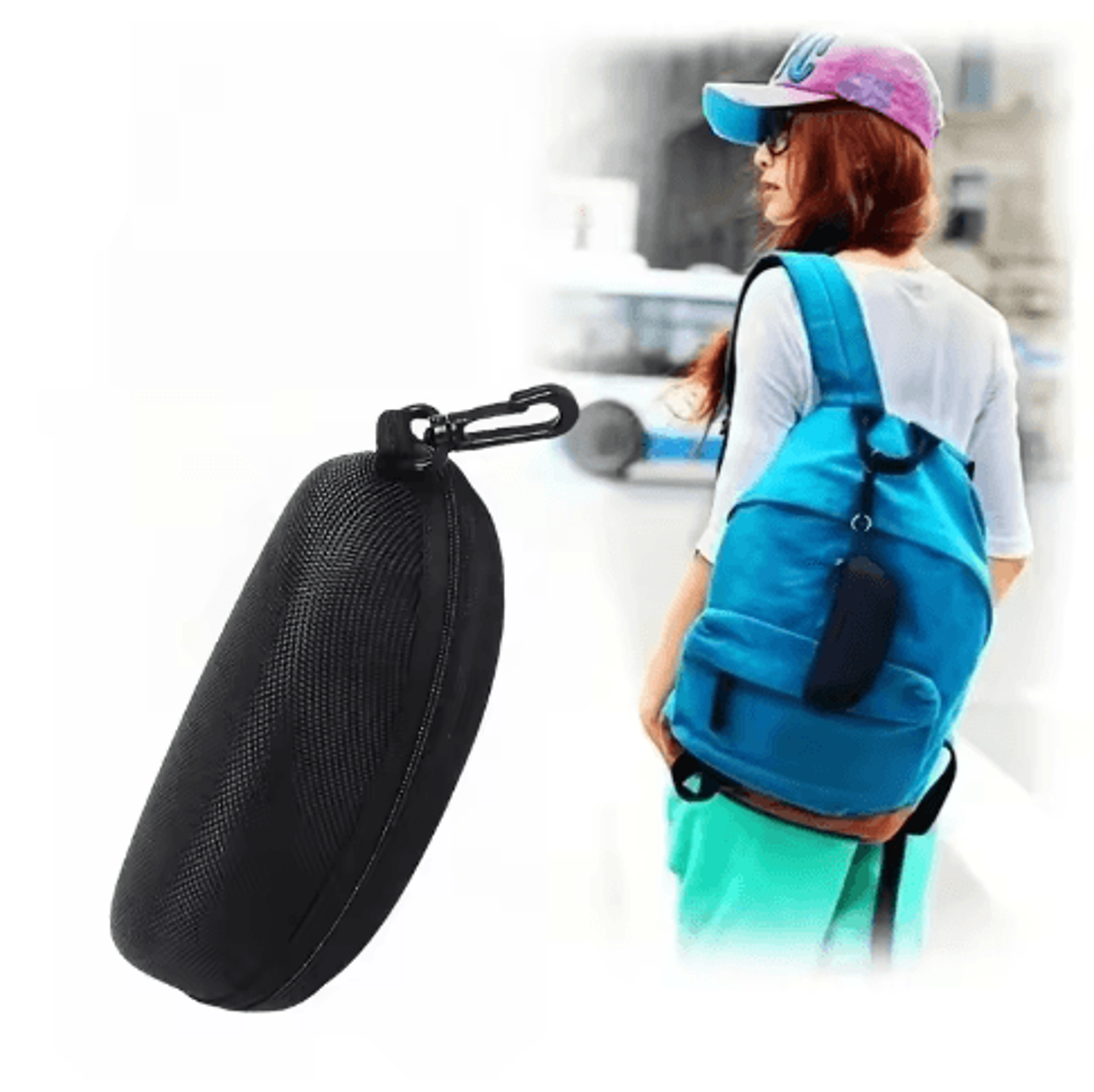 5Pack Portable Zipper Glasses Cases  Travel Eyewear Protectors With Hook 3