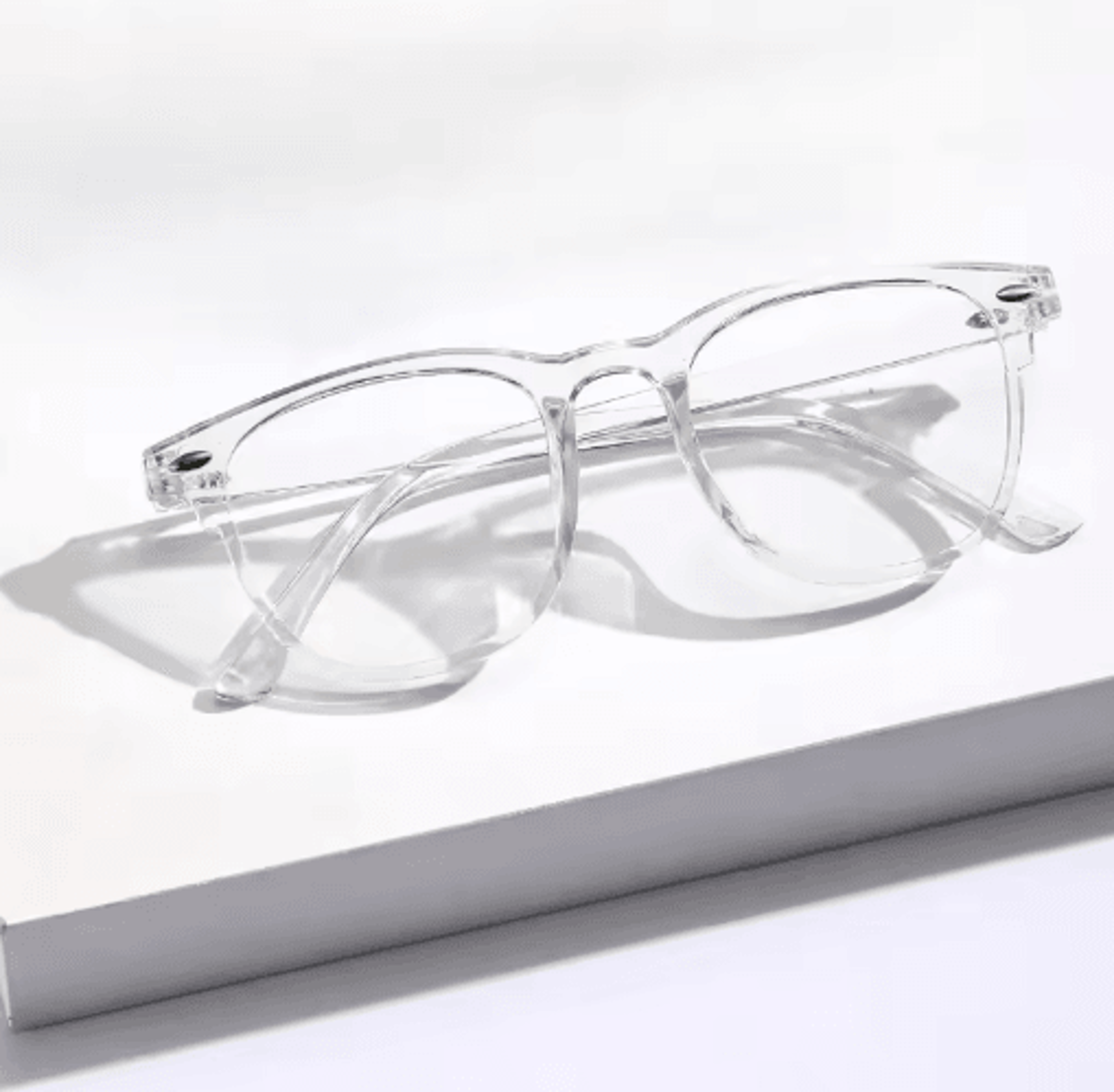 Transparent Square AntiBlue Light Glasses  Trendy Clear Frame Eyewear 1