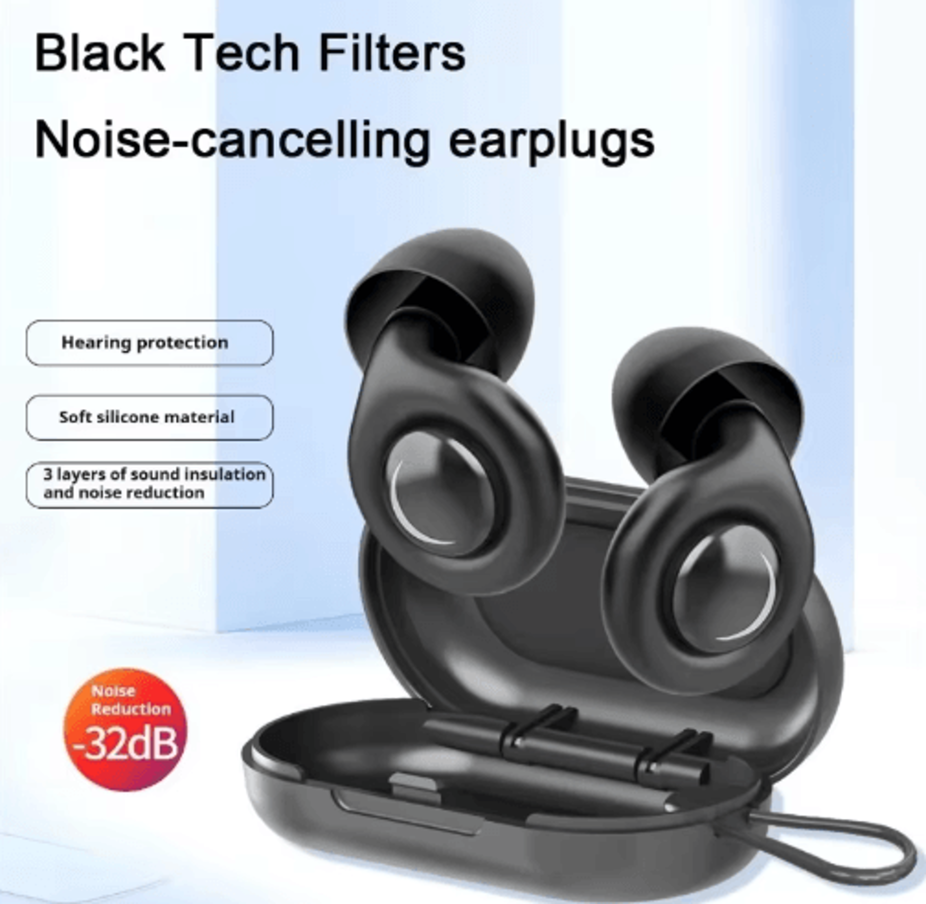 Reusable Silicone Ear Plugs  NoiseReducing Earplugs For Sleep  Travel 0