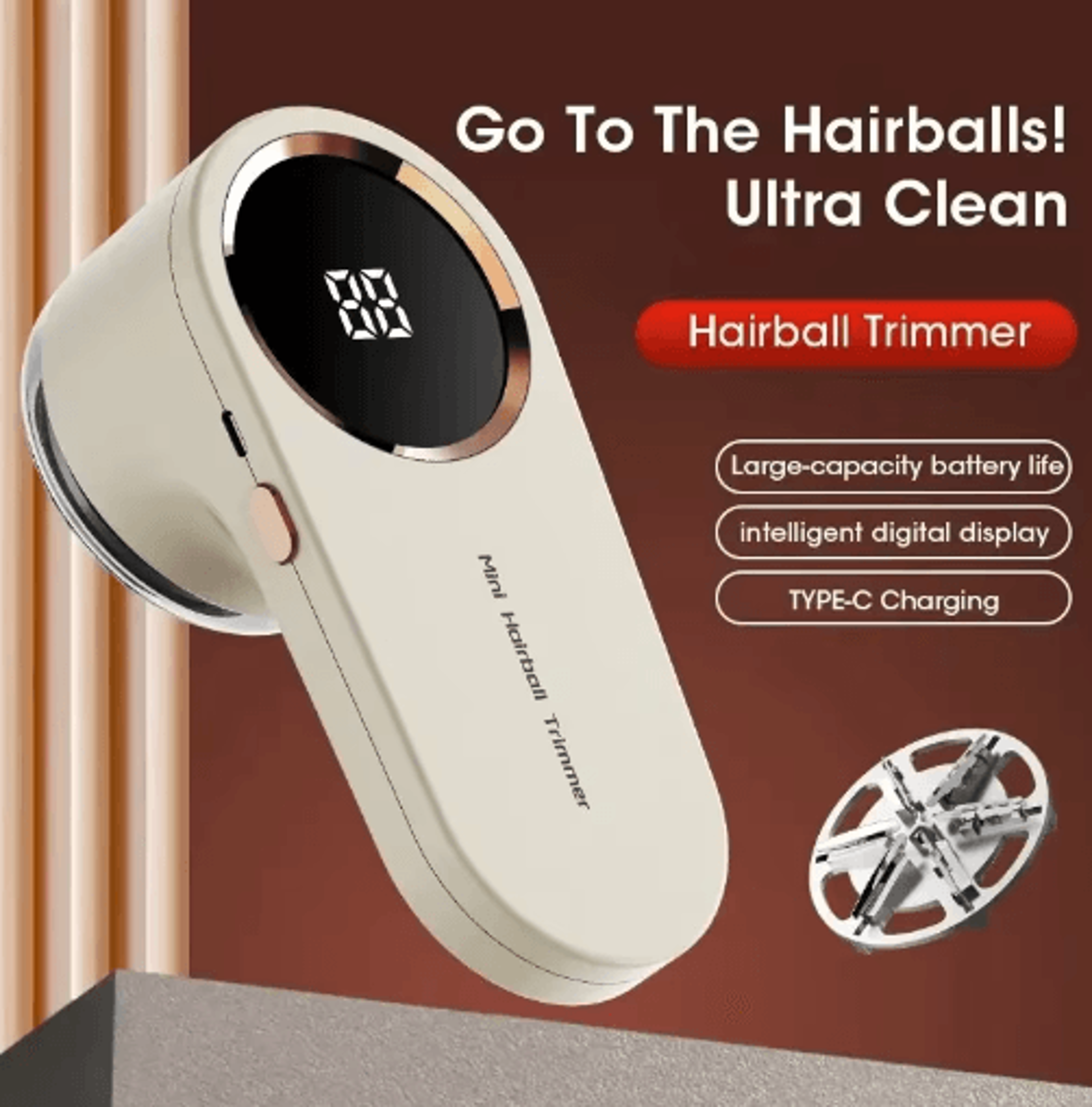 Electric Lint Remover  Digital Display Fabric Shaver For Clothes  Sweaters 6