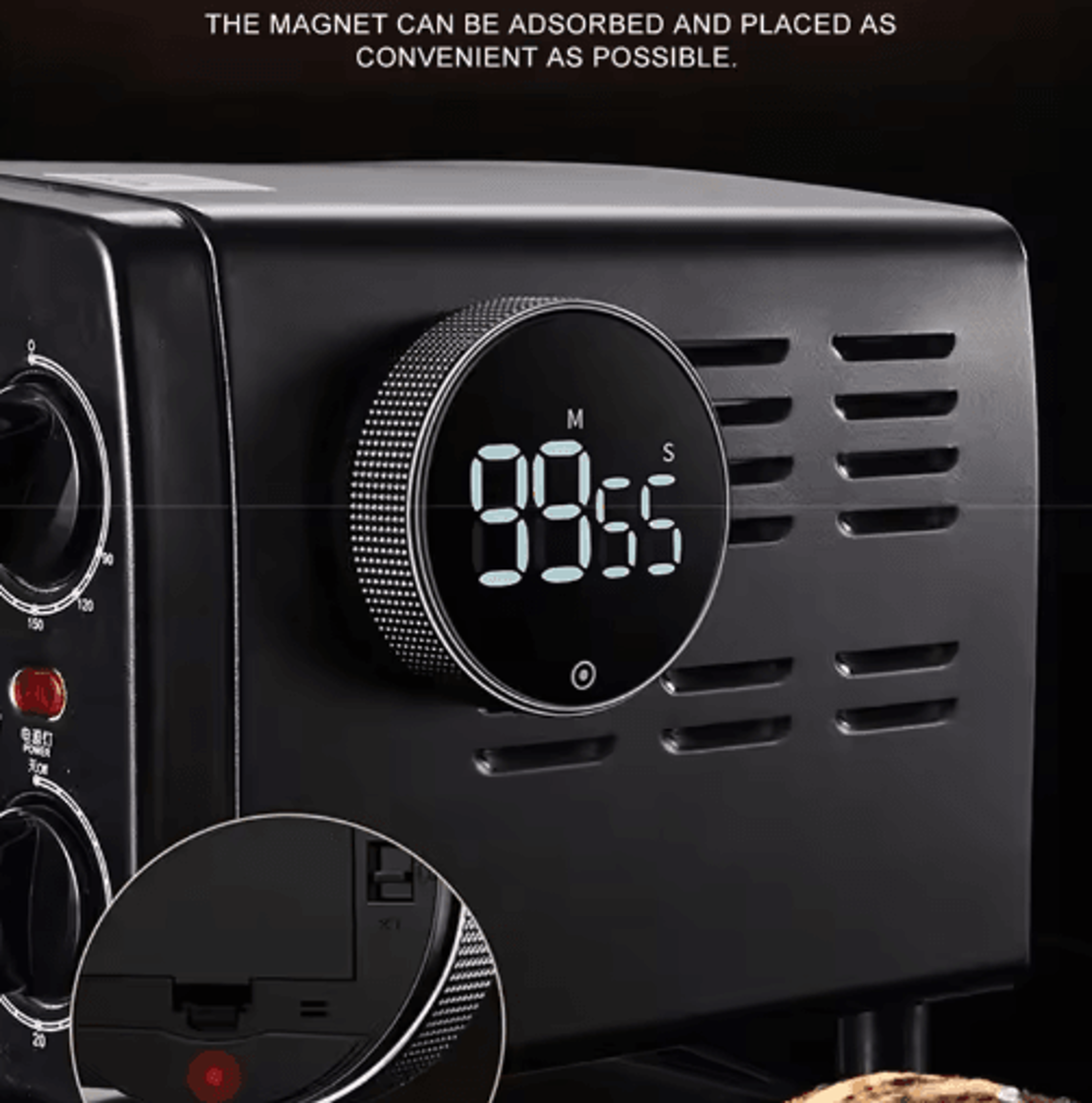 DINRGO Magnetic Kitchen Timer  Rotary Countdown And Stopwatch 3