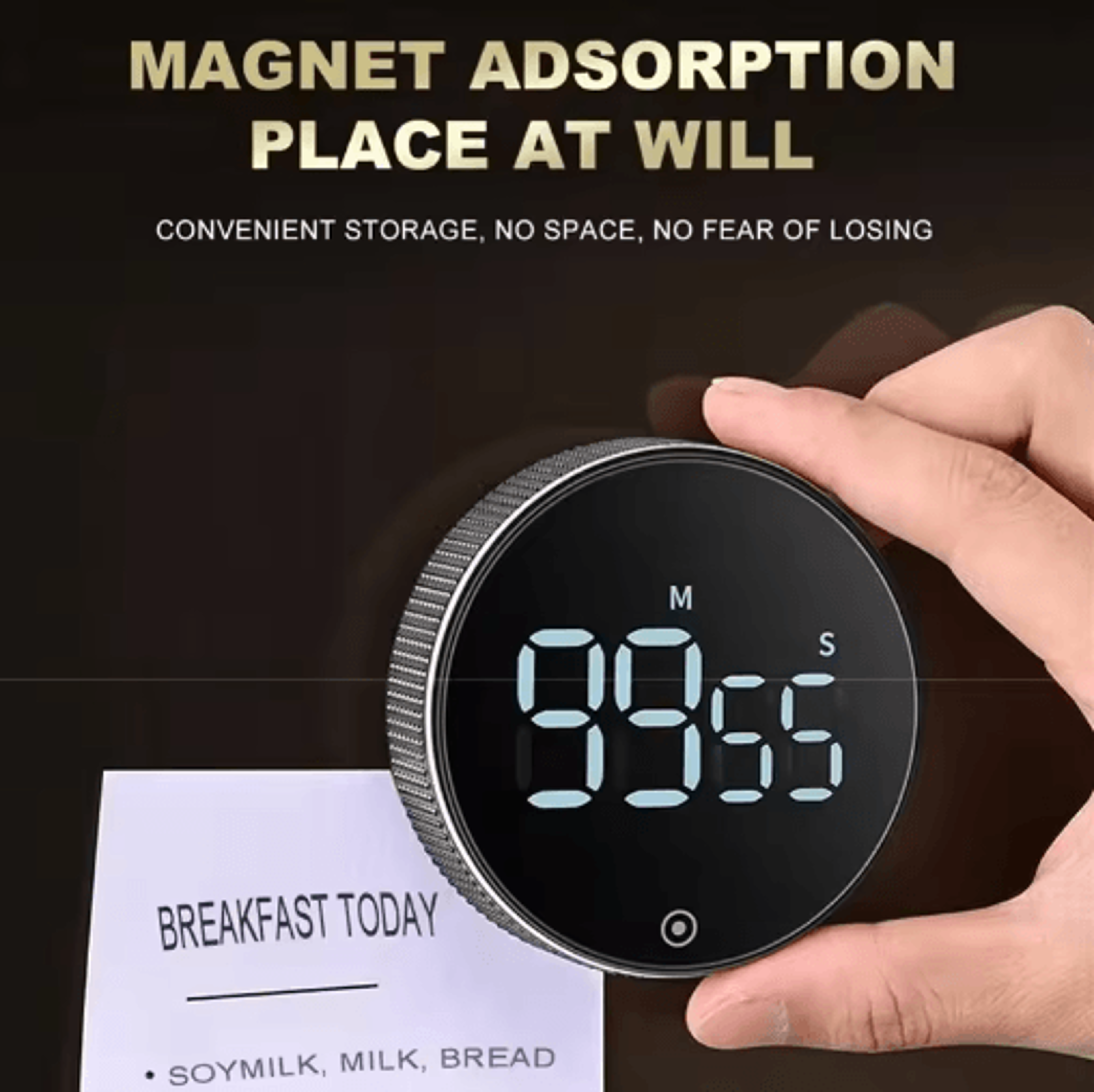 DINRGO Magnetic Kitchen Timer  Rotary Countdown And Stopwatch 5