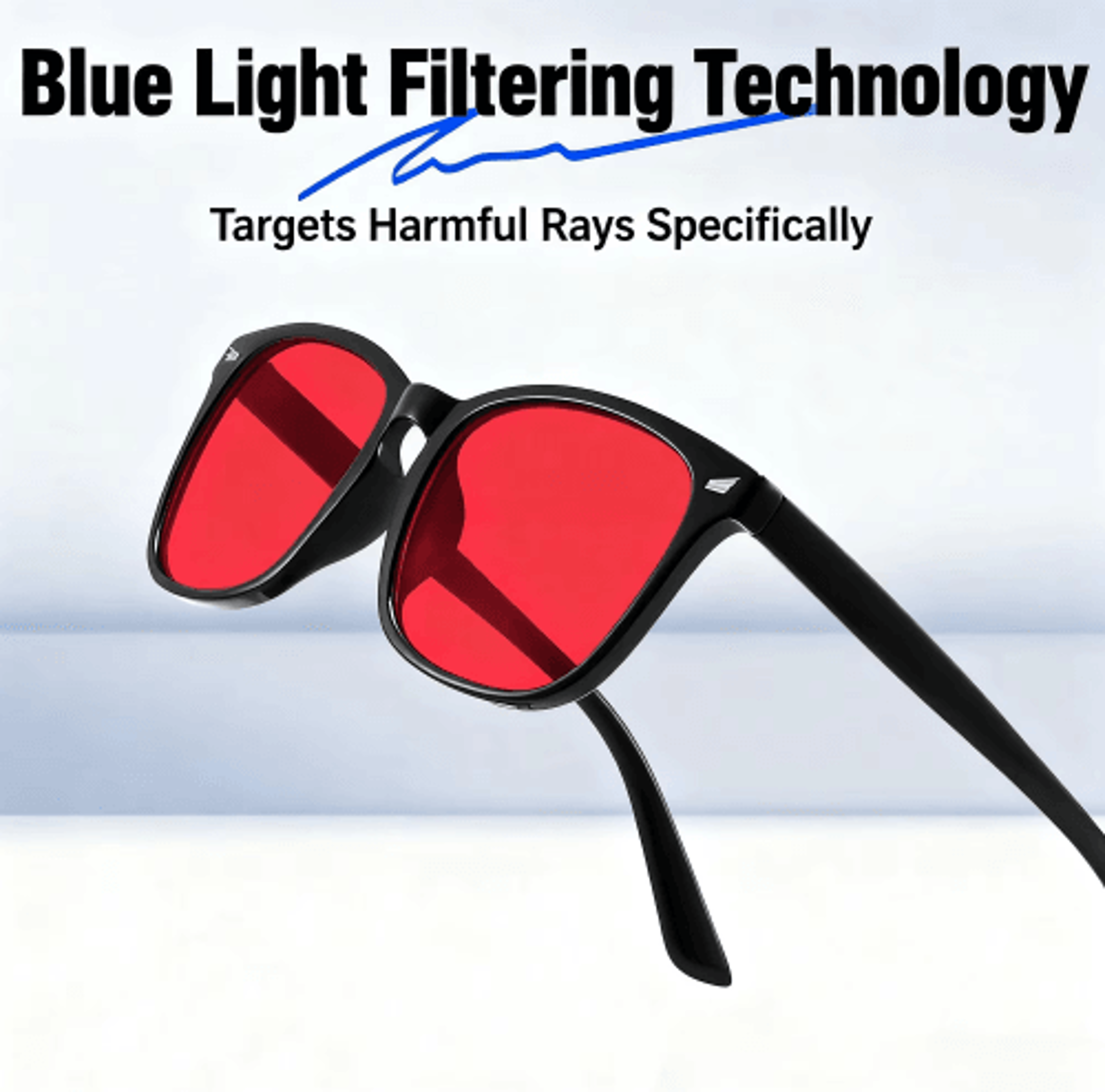 Womens Red Lens Blue Light Glasses  Computer  Gaming Eyewear 4