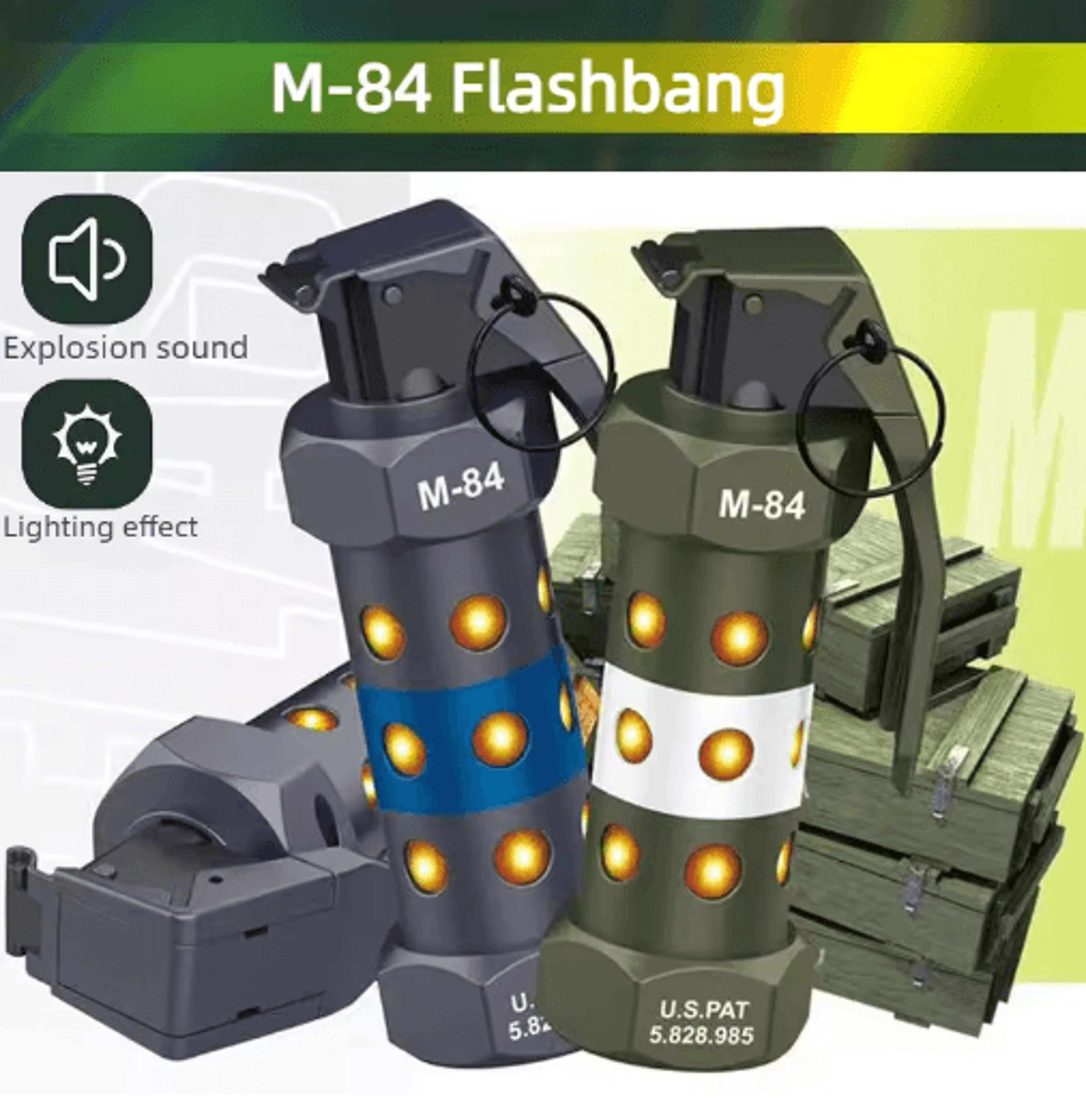 m84-style dummy led light – camping strobe & cosplay prop