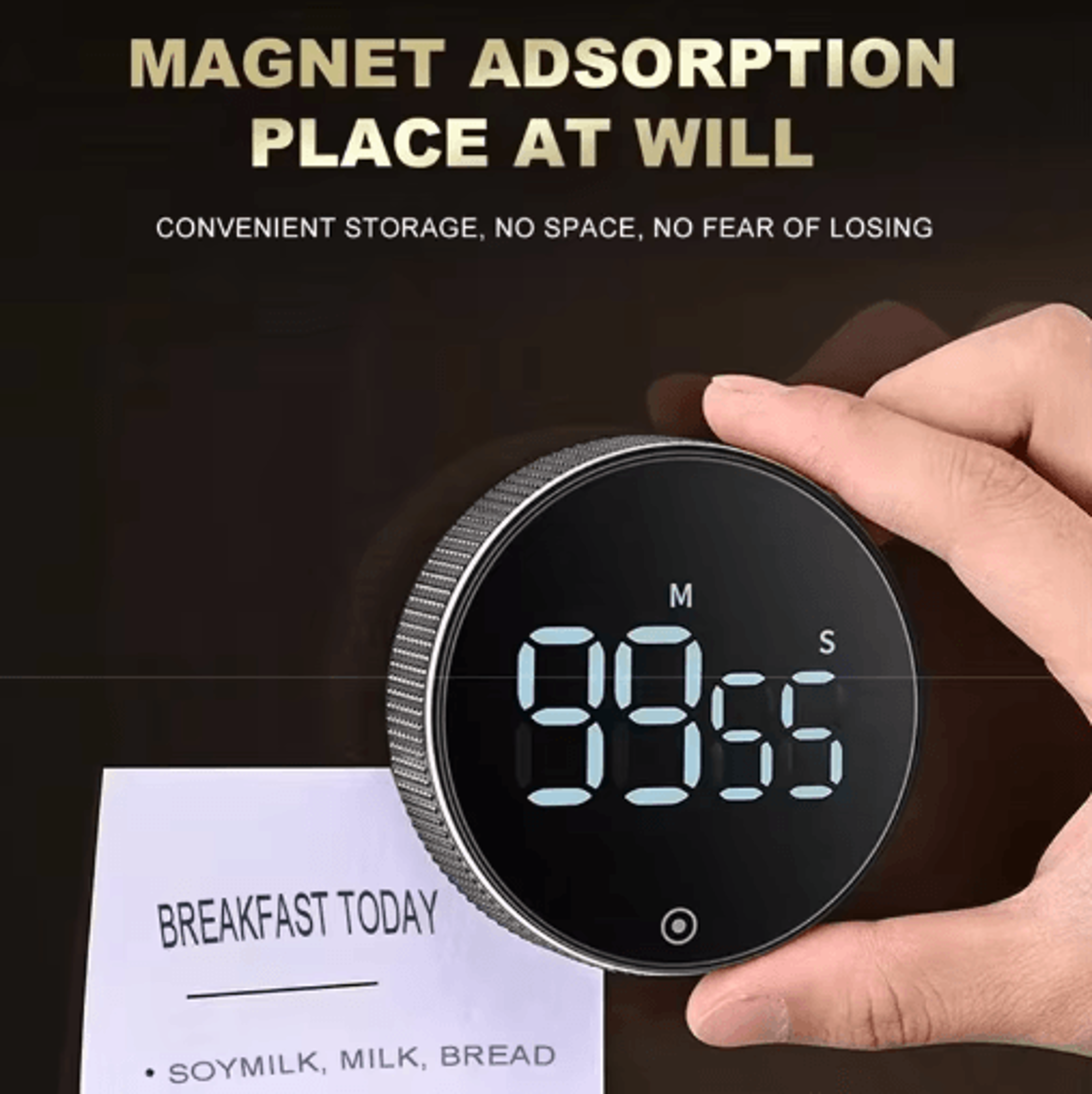 DINRGO Magnetic Kitchen Timer  Rotary Countdown  Stopwatch 5