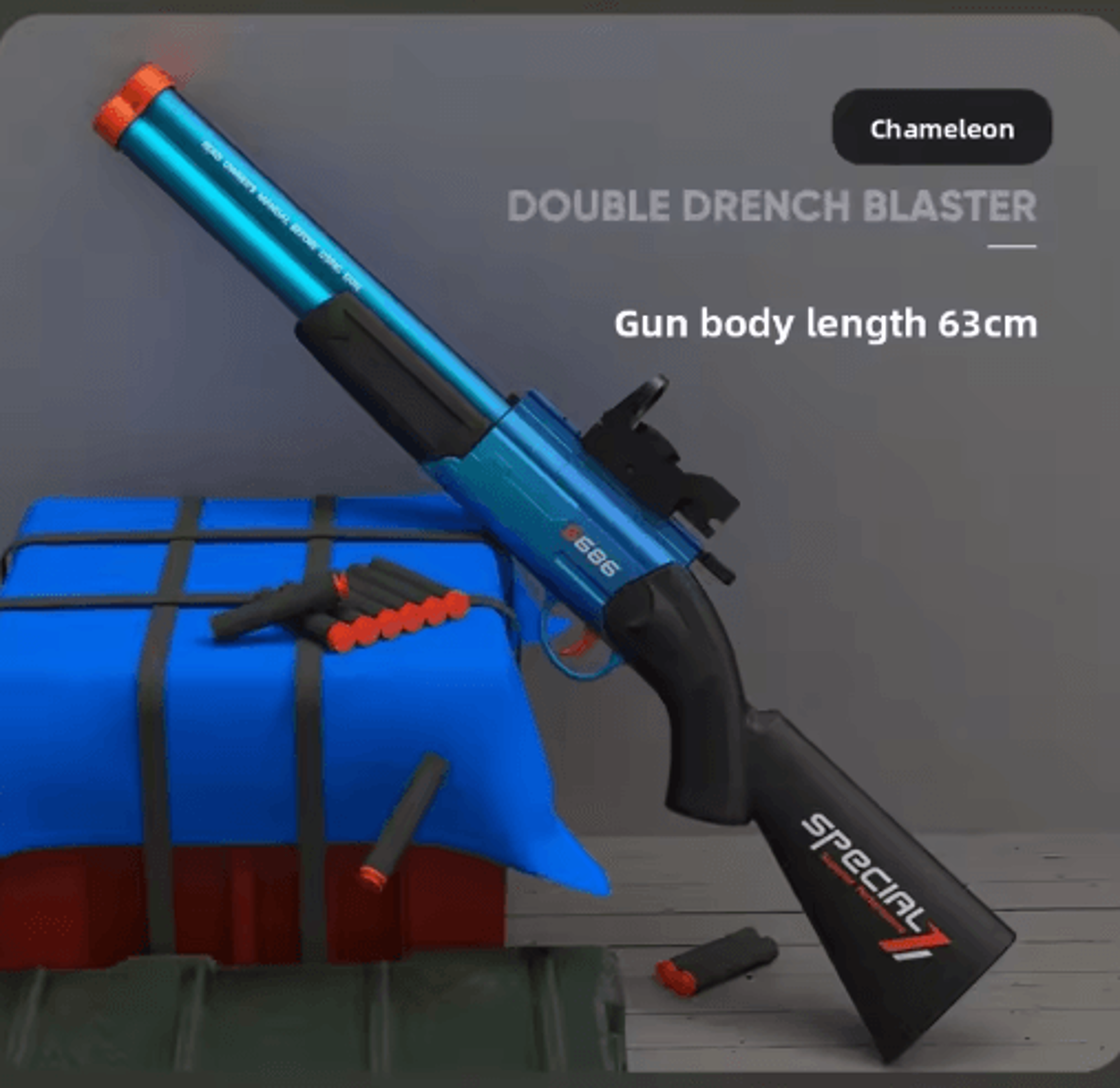 S686Style Double Barrel Toy Rifle  Dual Soft Bullet Launcher 0