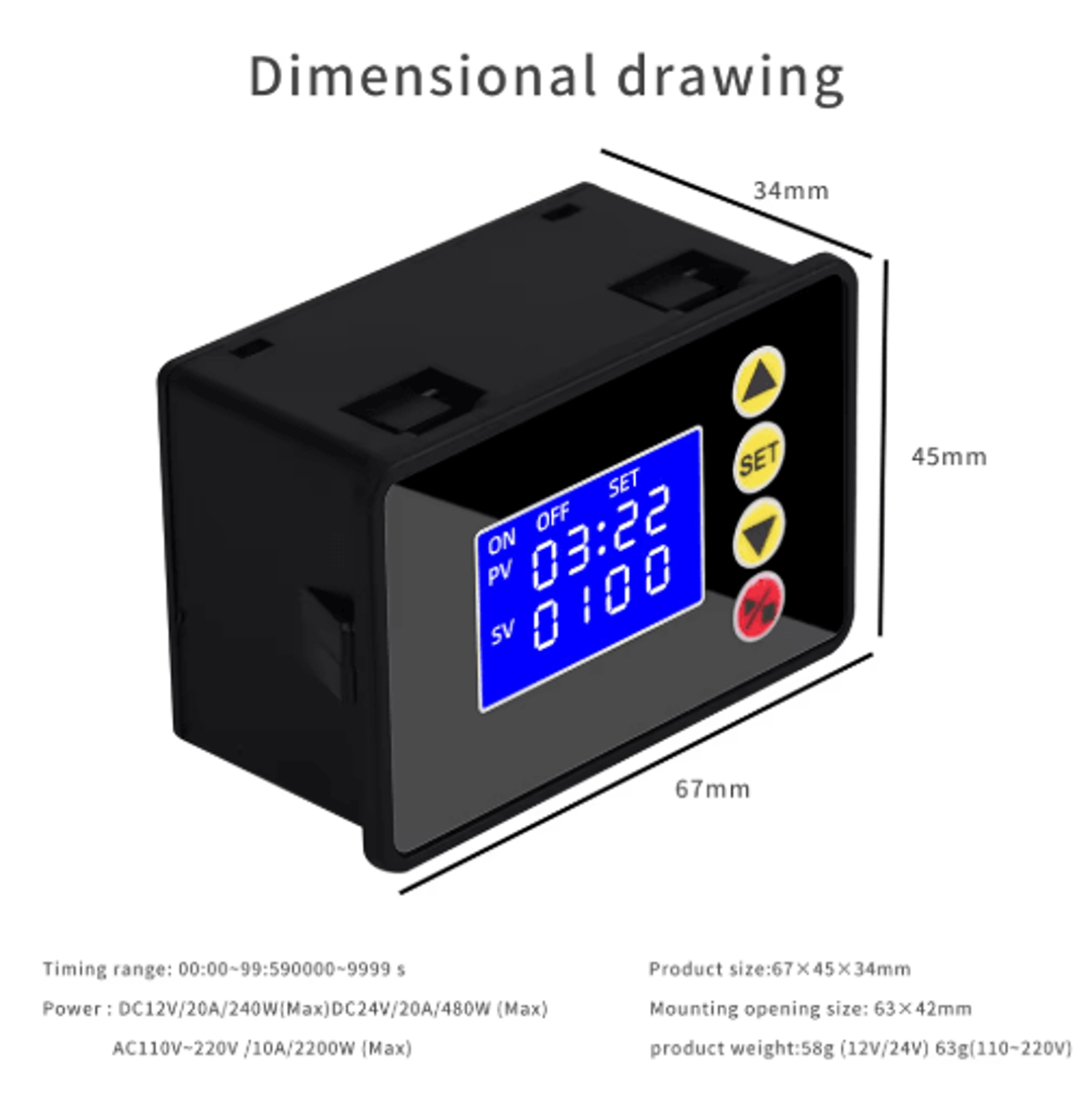 Programmable Digital Timer Relay  Delay  Cycle OnOff Controller 4