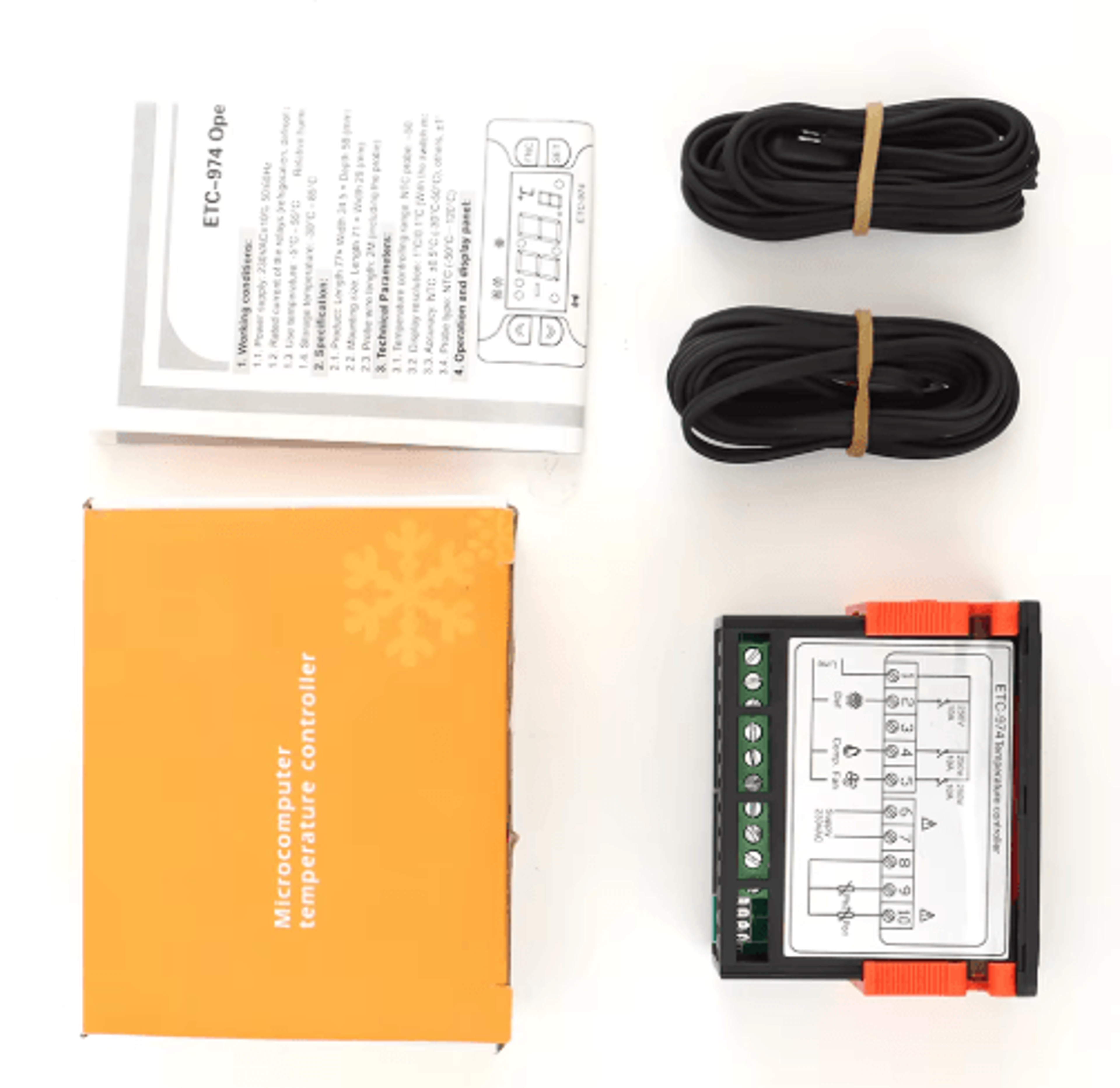 ETC974 220V Temperature Controller  Dual NTC Heating  Defrost Control 1