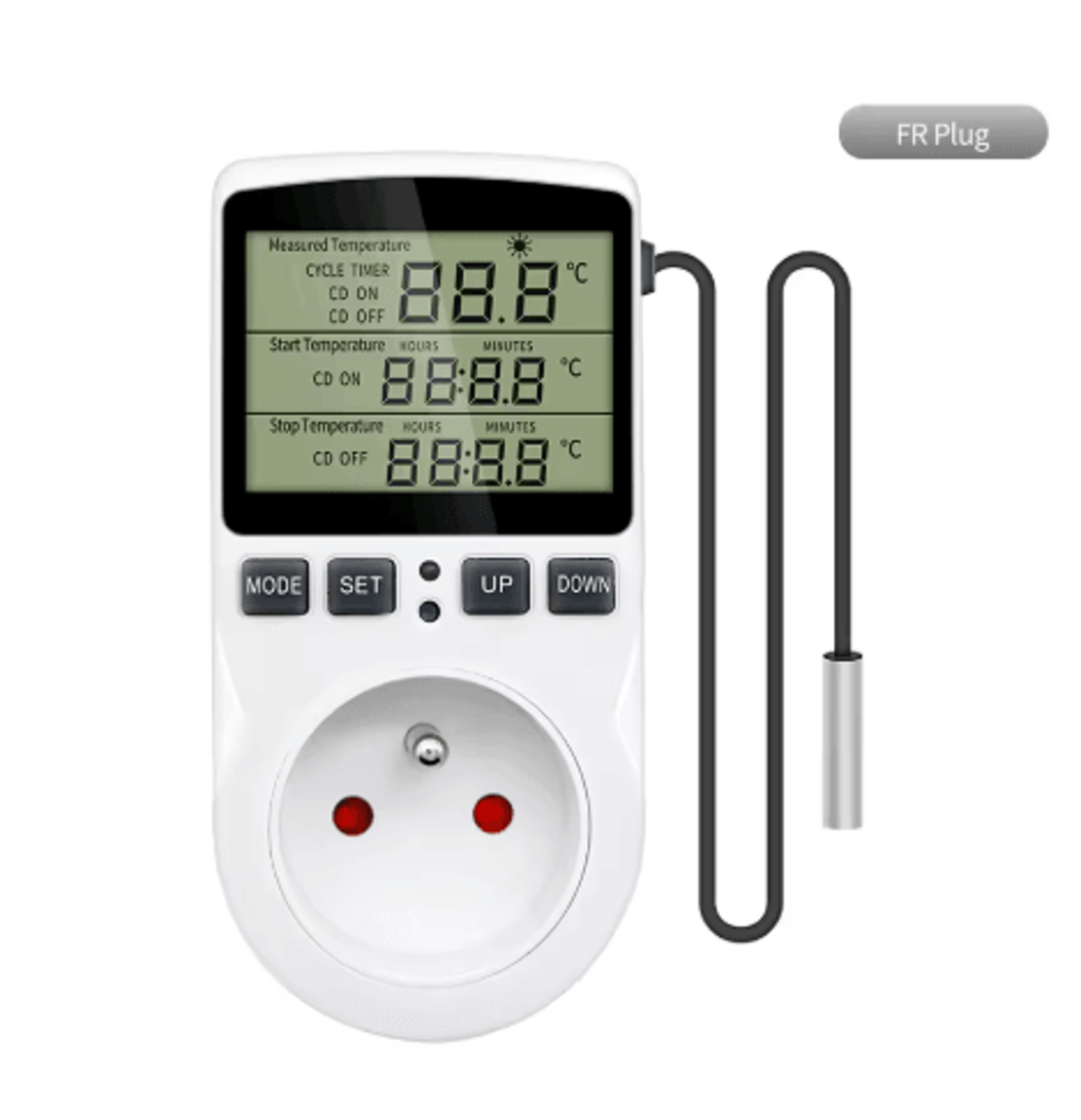 Digital Temperature Controller Outlet  Heating  Cooling Thermostat With Timer 3