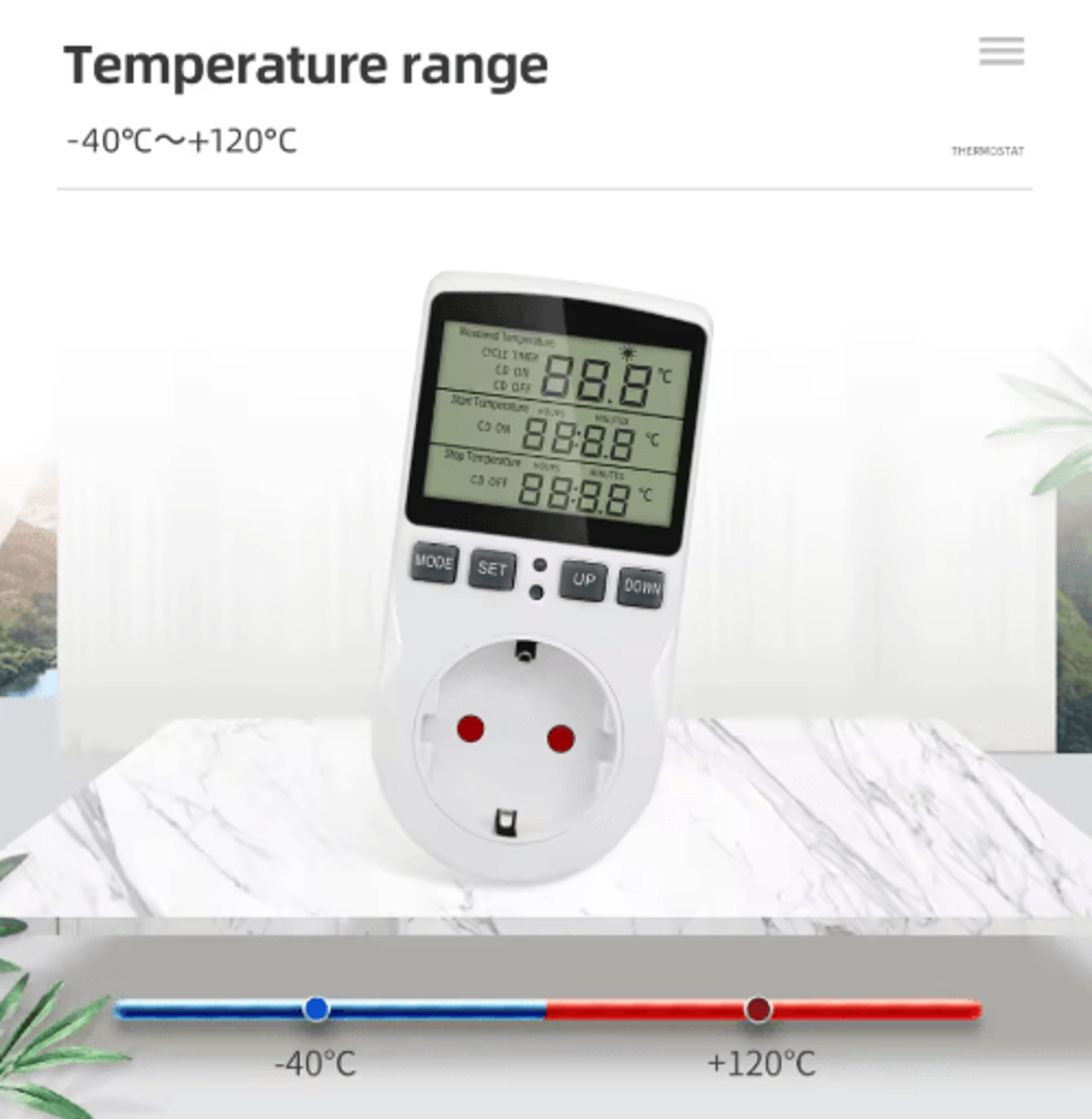Digital Temperature Controller Outlet  Heating  Cooling Thermostat With Timer 9