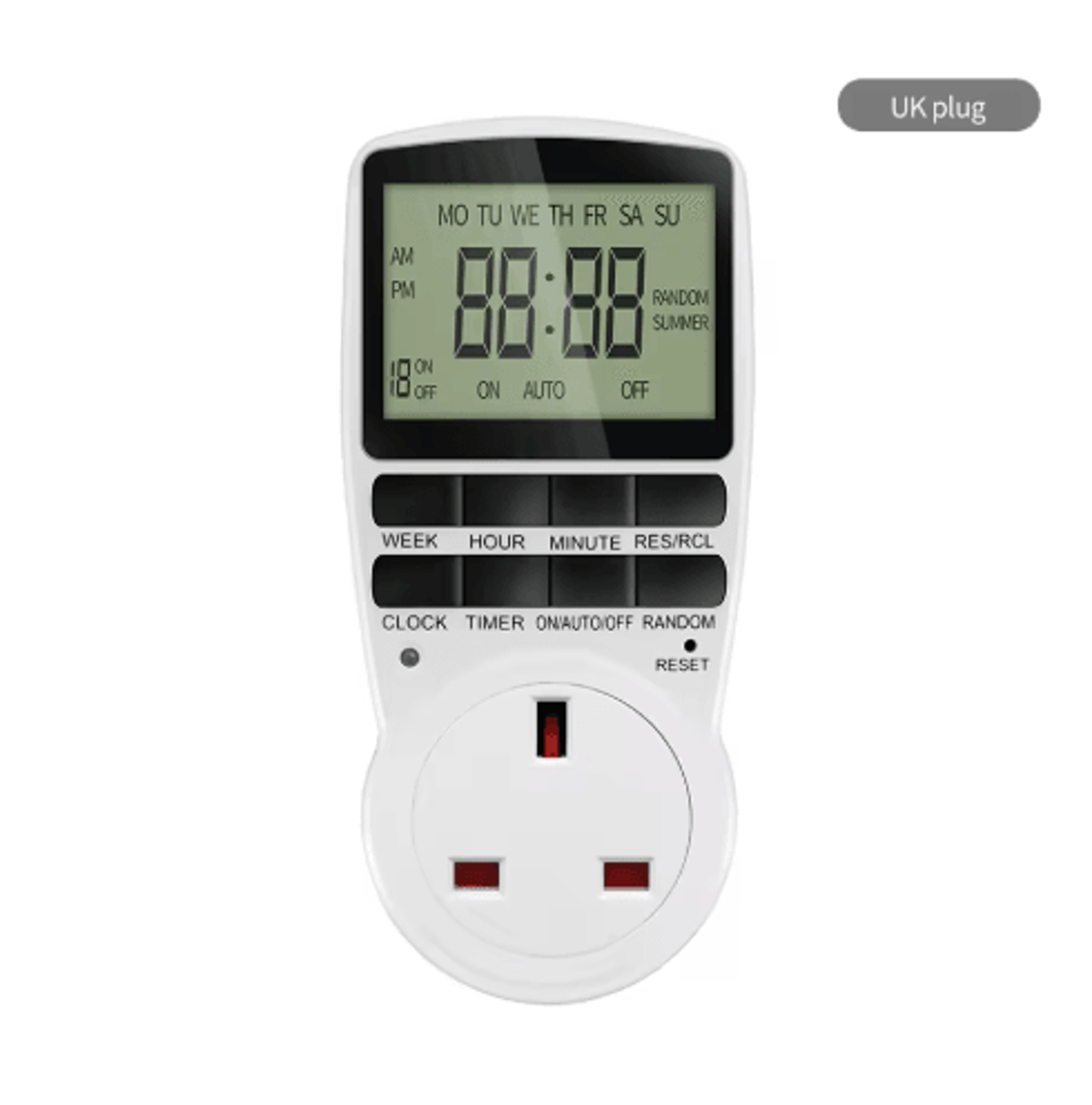 220V Digital Timer Switch  1224Hour Programmable Outlet 3