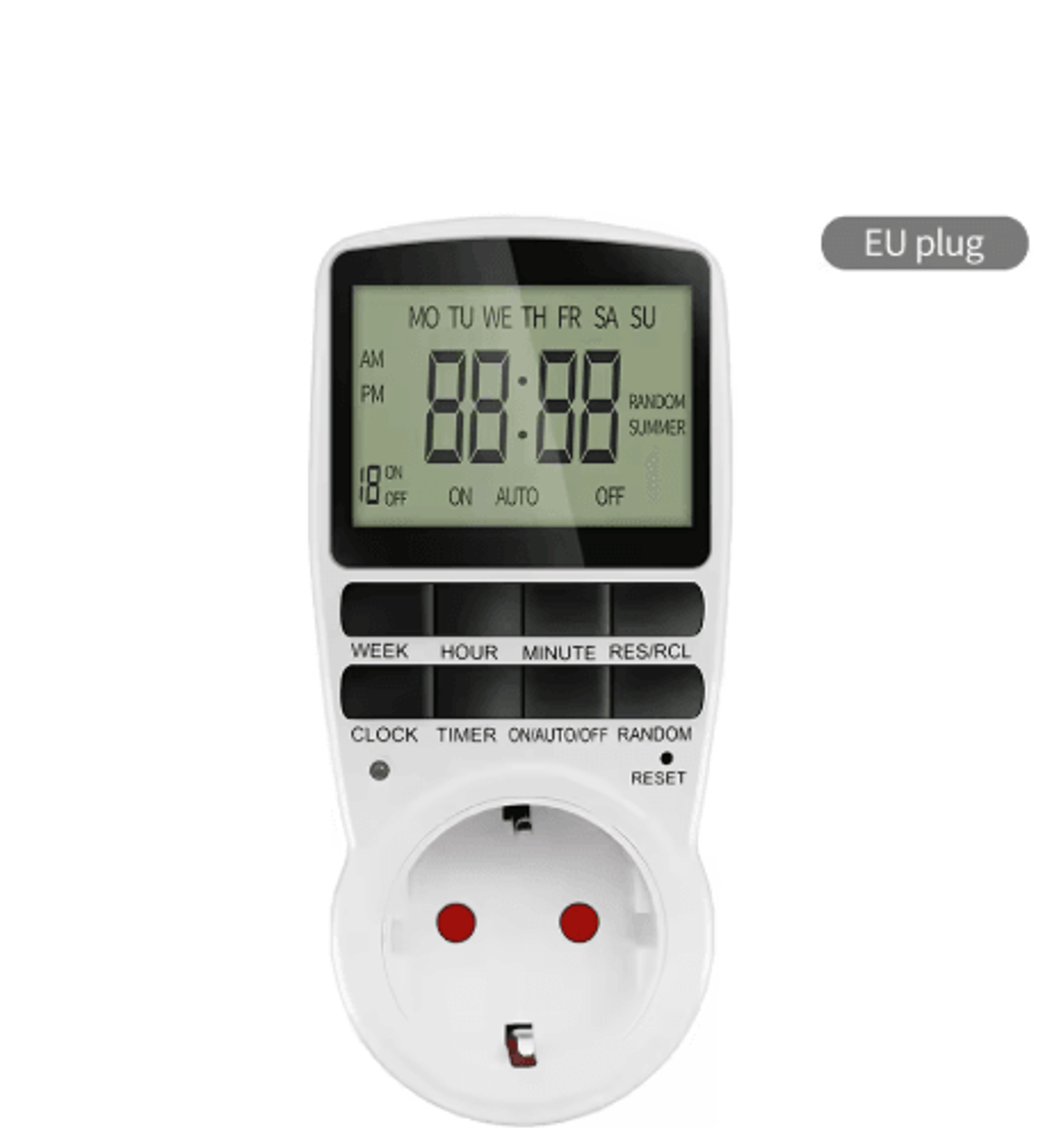 220V Digital Timer Switch  1224Hour Programmable Outlet 4