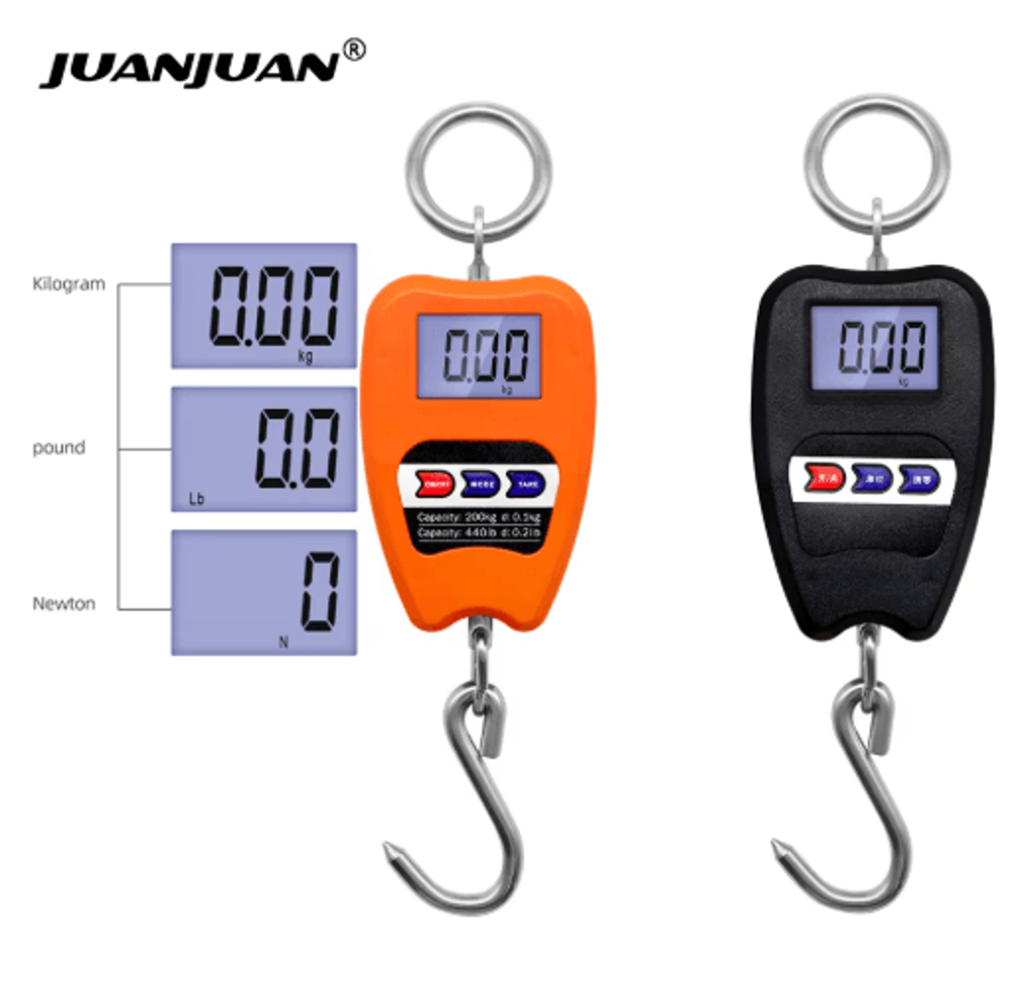 200kg digital crane scale – heavy-duty industrial hanging hook scale