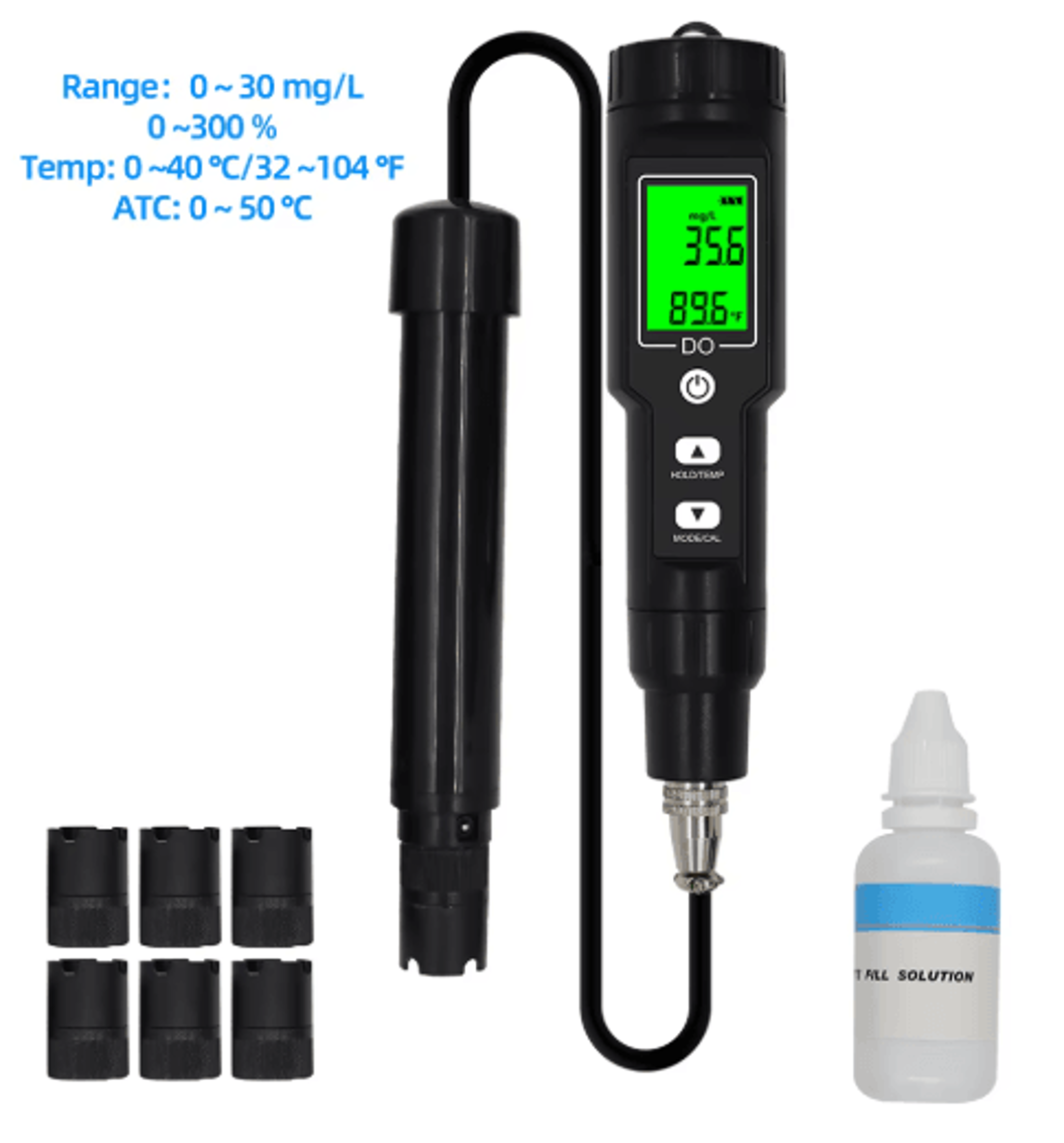 DO9100 Digital Dissolved Oxygen Meter  Waterproof Water Quality Tester With ATC 0
