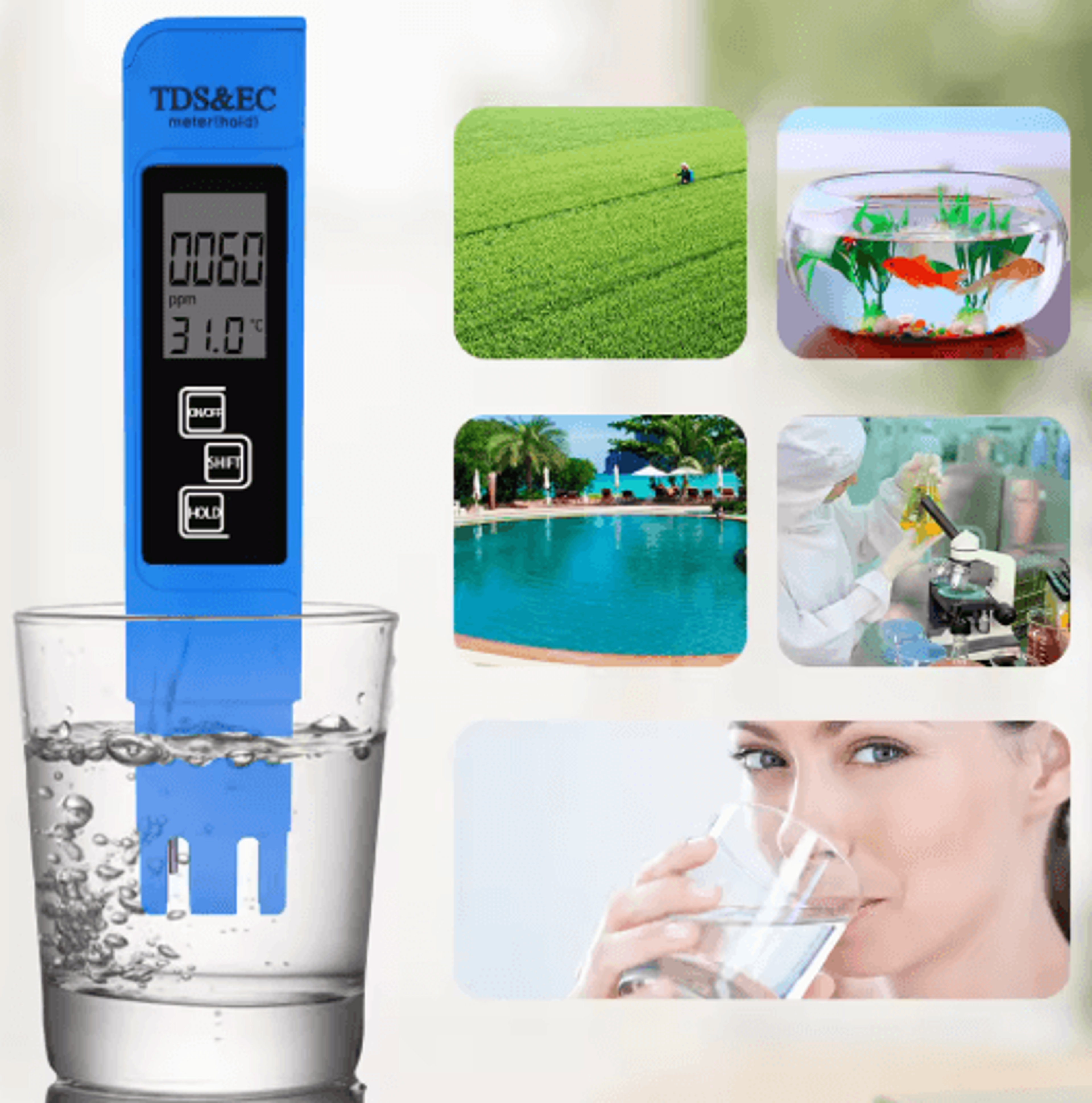 Digital PH  TDS Meter Set LCD Water Quality Testing Kit 7