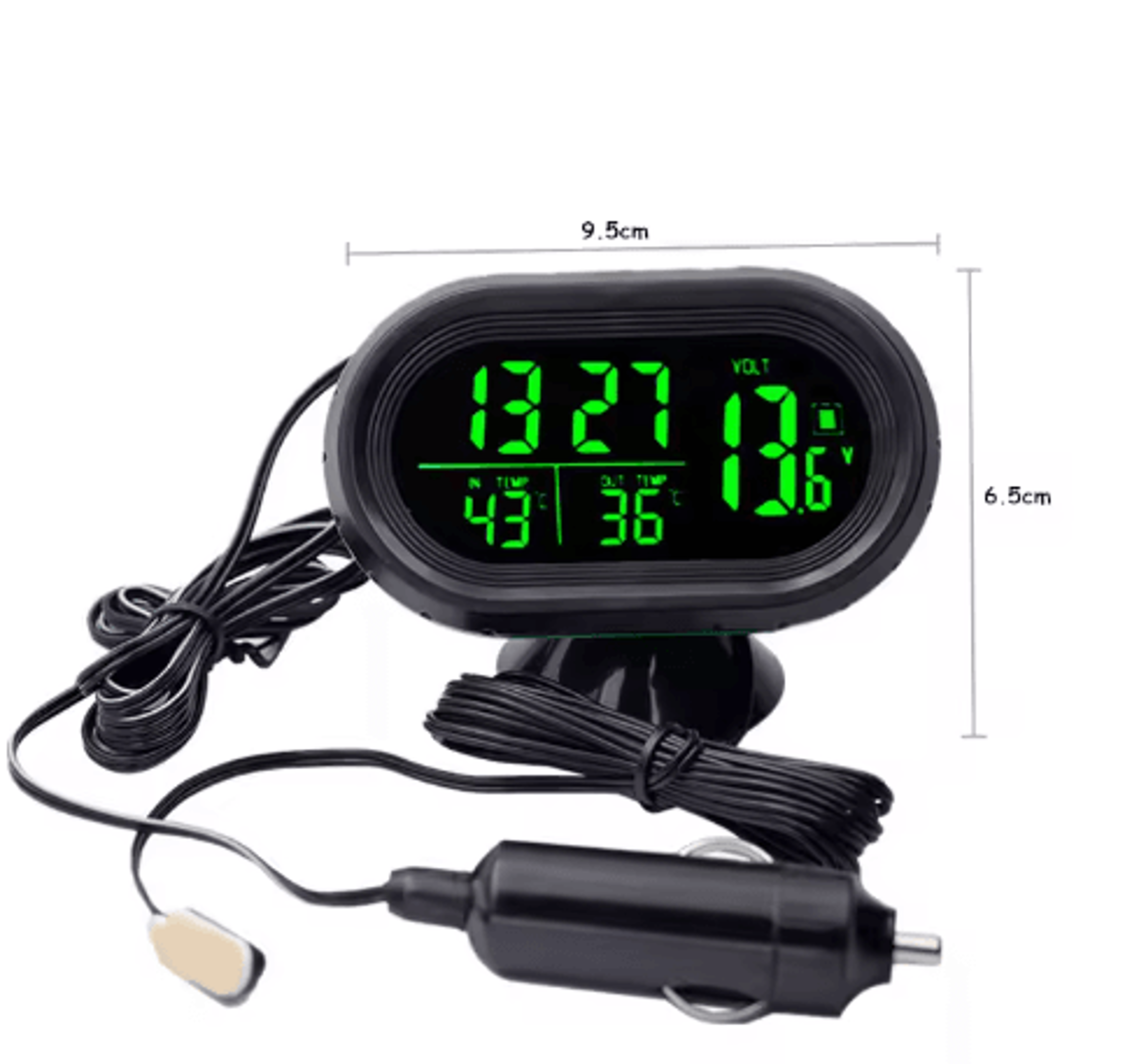 Digital Car Thermometer  12V24V Clock Voltmeter  Temperature Monitor 6