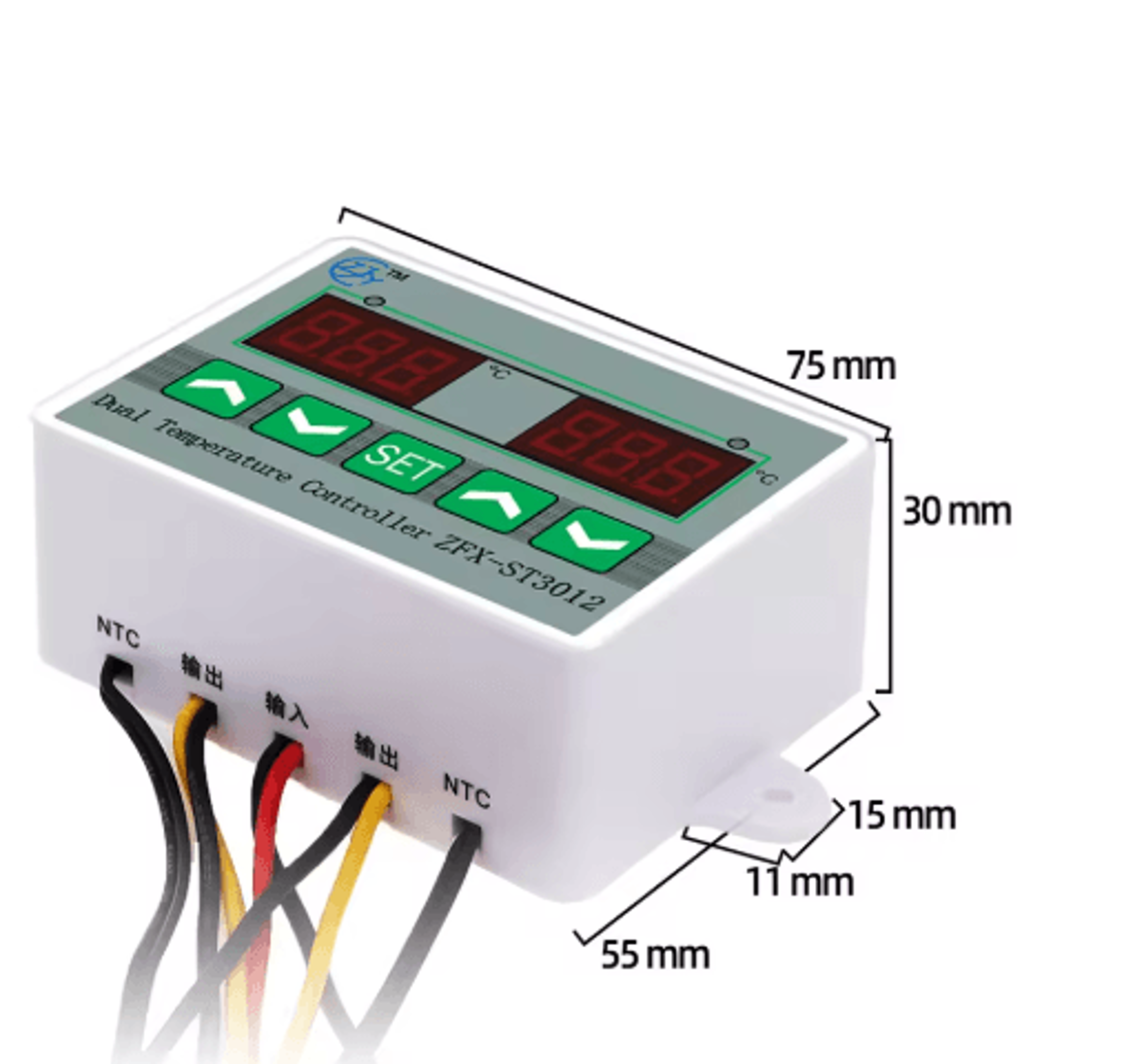 ST3012 Digital Thermostat  Dual Temperature Controller With LED Display 3