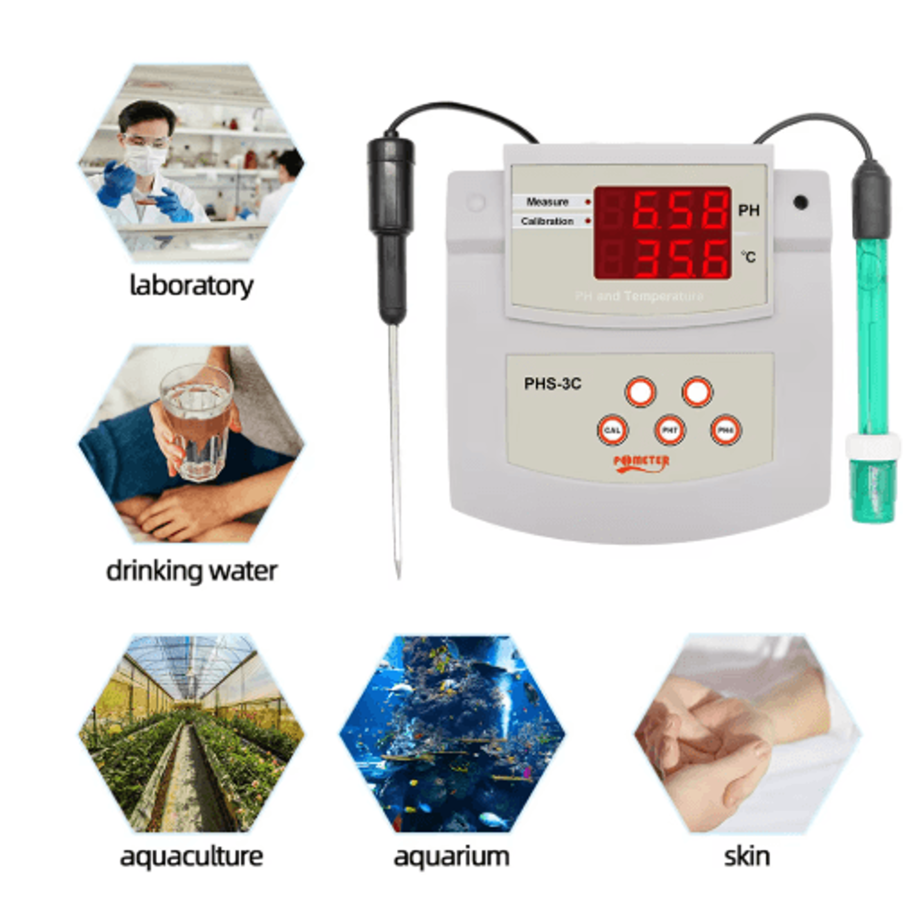2in1 Digital PH  Temperature Meter  Desktop Water Quality Analyzer 4