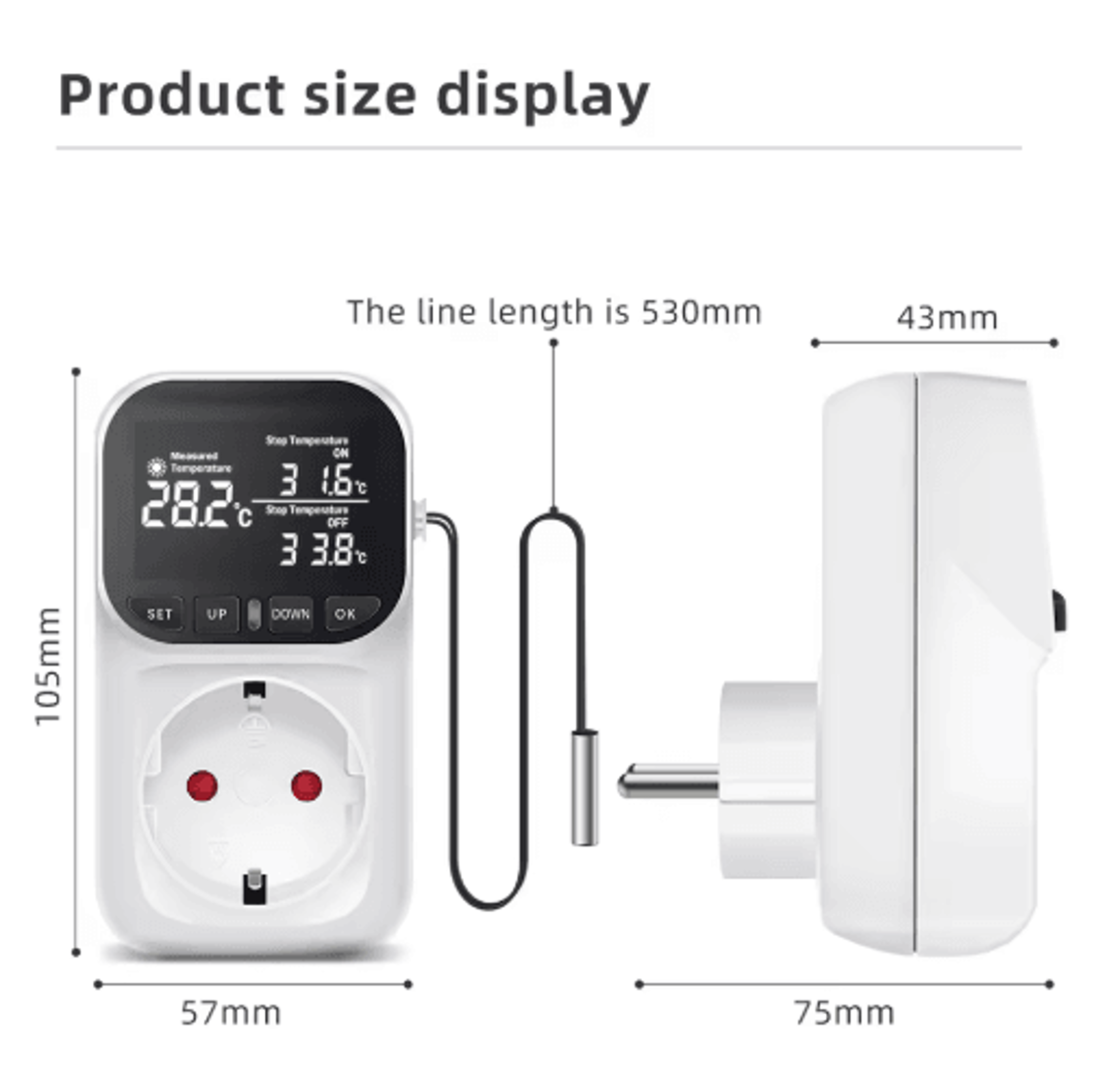 220V Digital Thermostat Socket  Heating  Cooling Temperature Controller With Timer 6