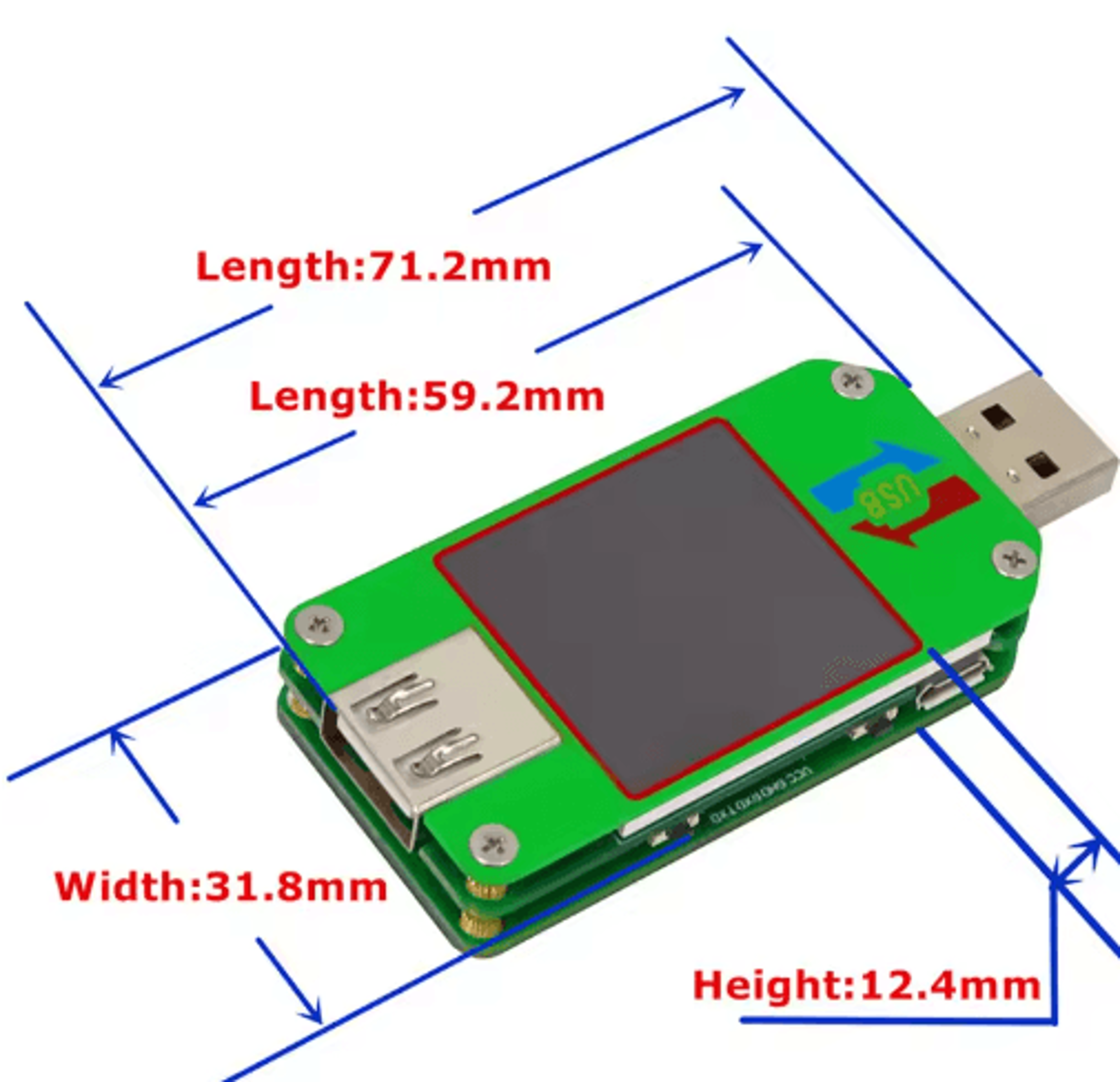 USB TypeC Power Meter  Color LCD Voltmeter  Ammeter Tester 8