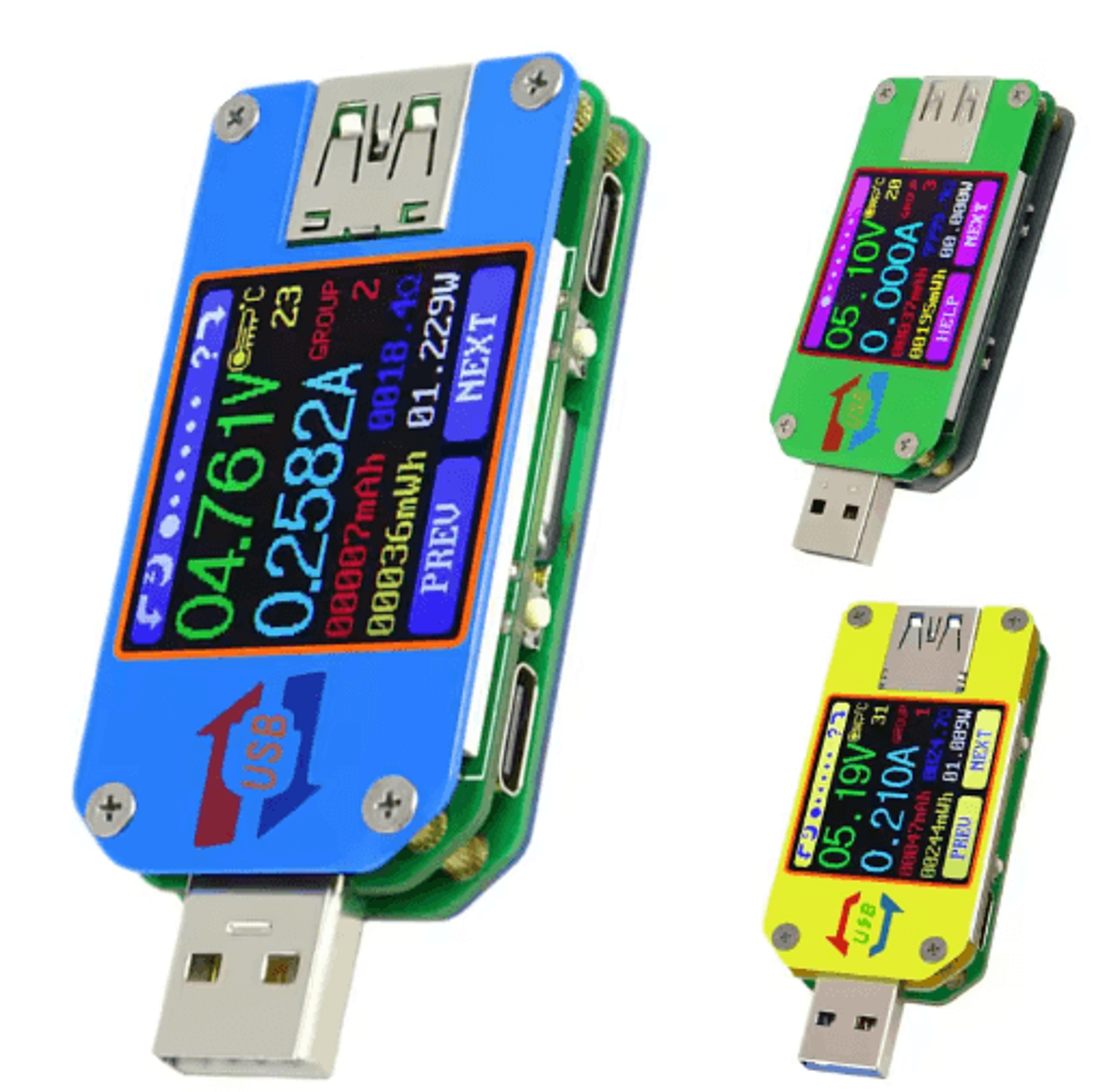 USB TypeC Power Meter  Color LCD Voltmeter  Ammeter Tester 10