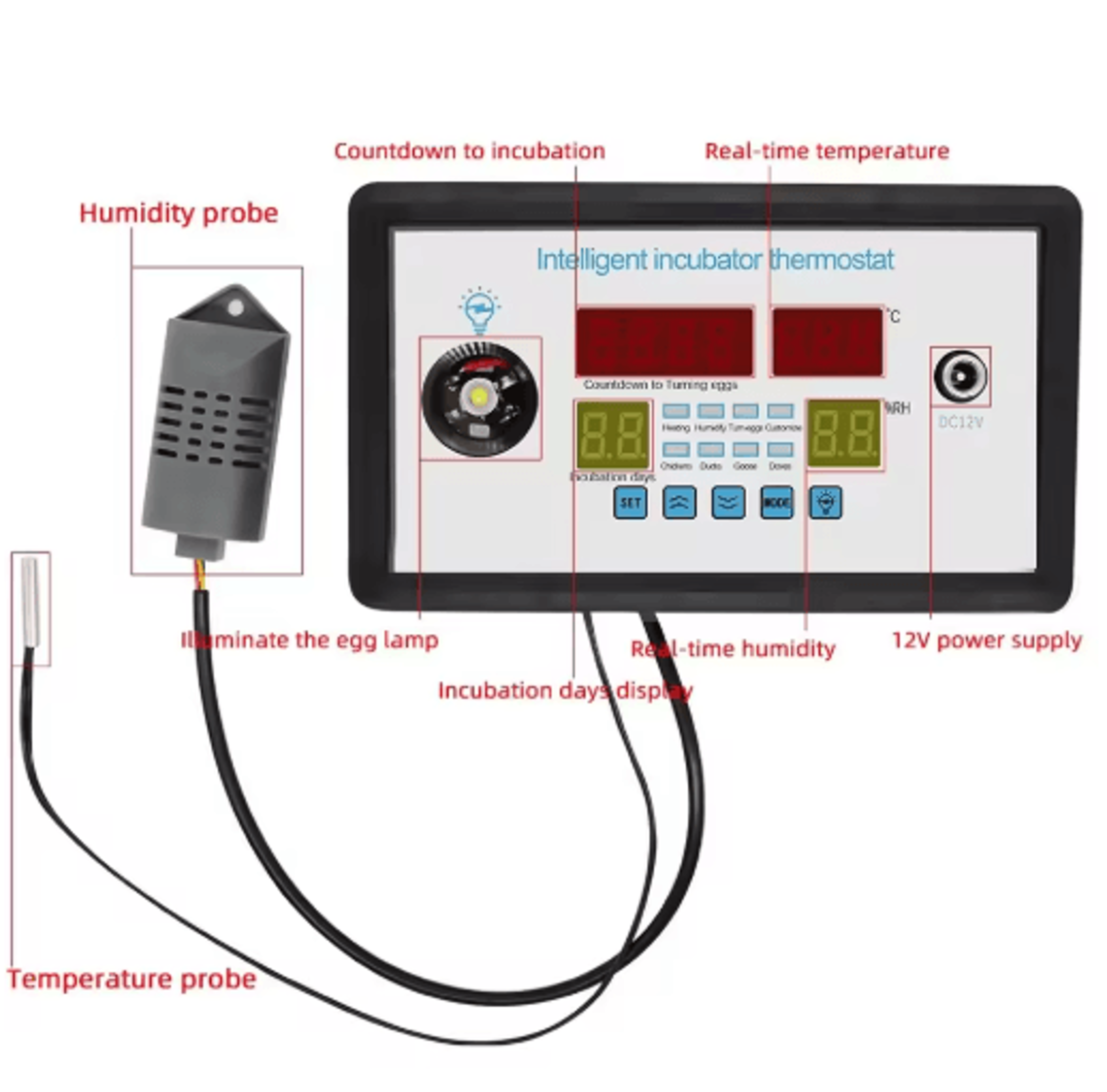 ZFXW9002 Egg Incubator Controller  Temperature  Humidity Monitor 5