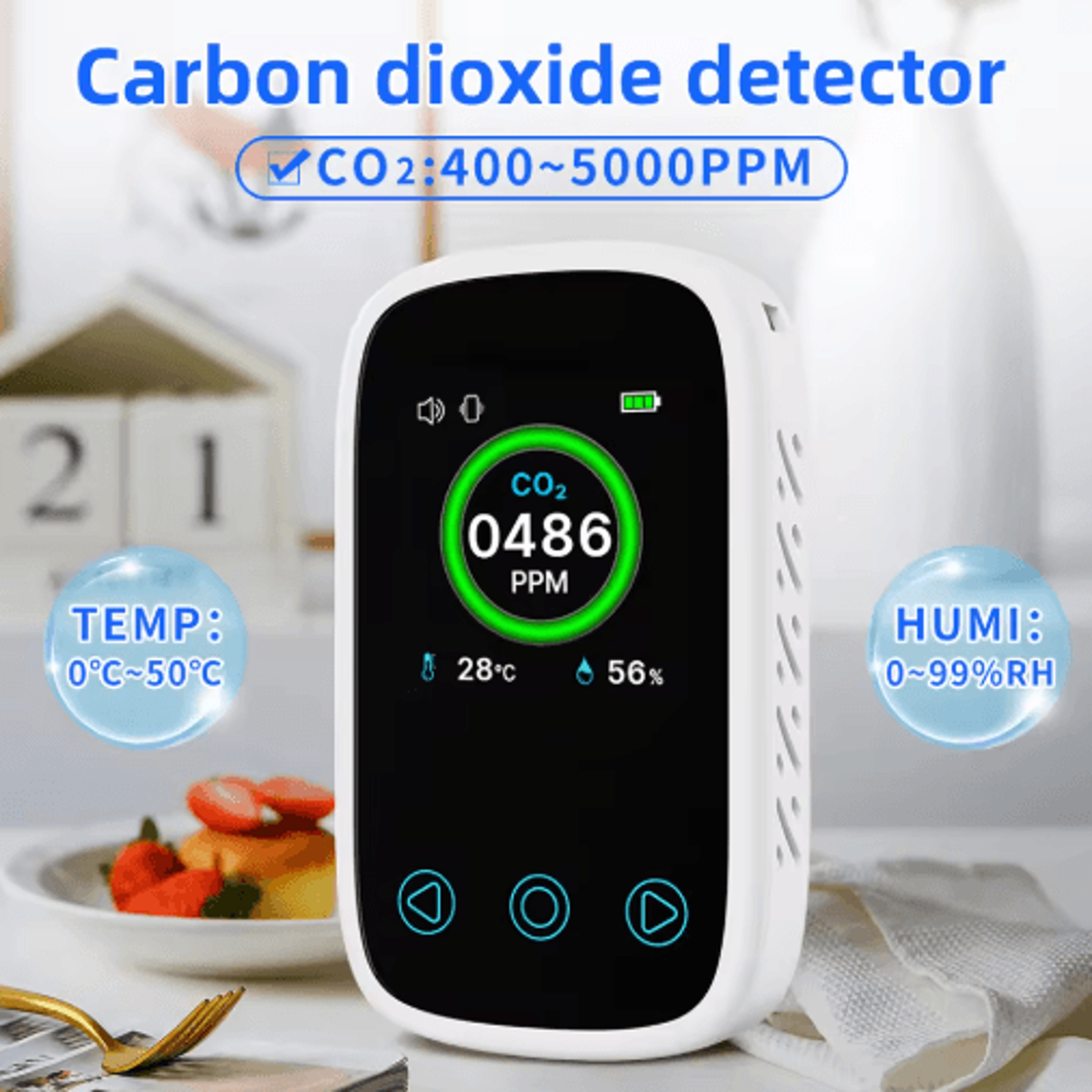 3in1 Air Quality Meter  NDIR CO2 Temperature  Humidity Monitor 0