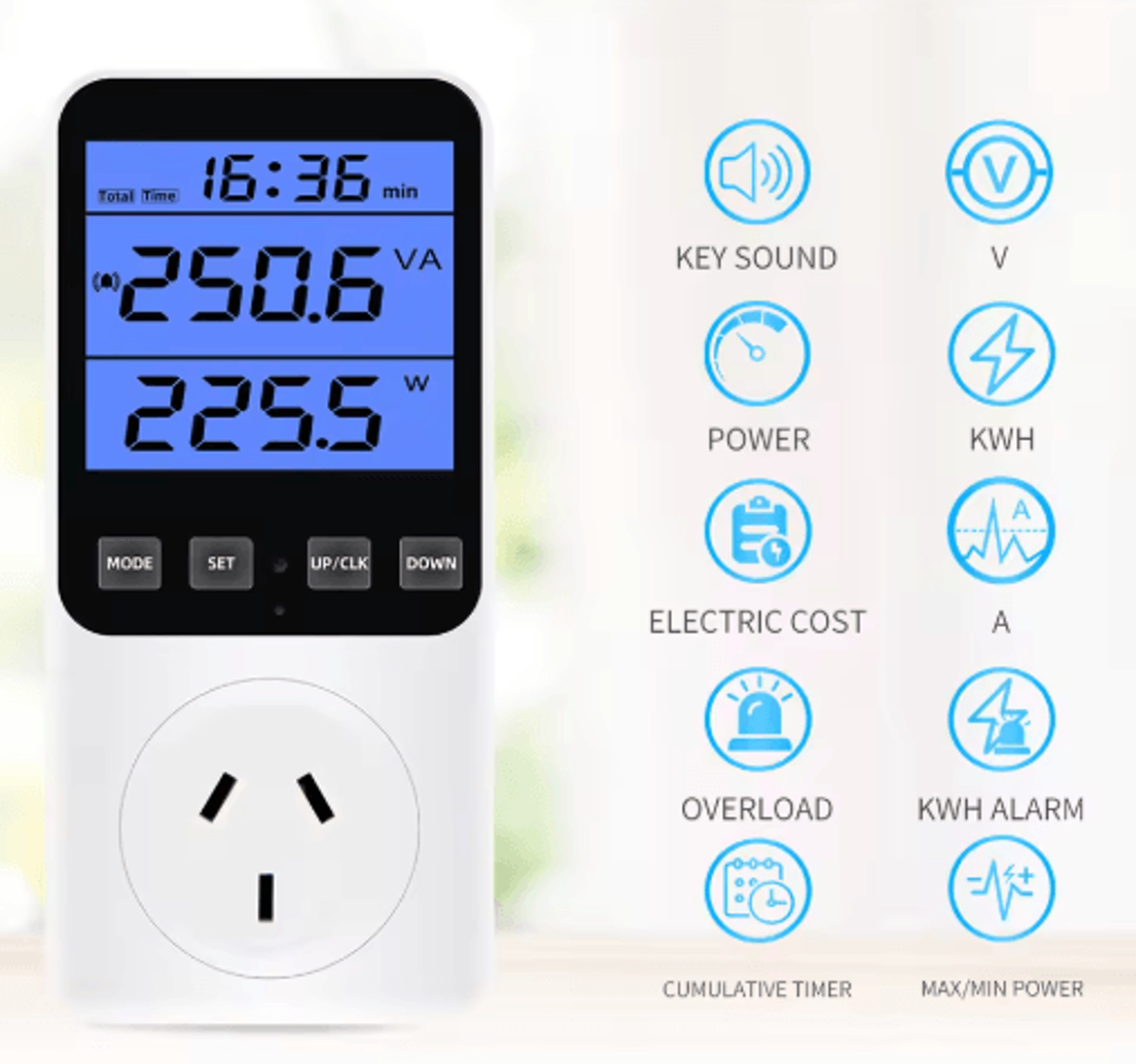 230V Digital Power Energy Meter  LCD Wattmeter  Electricity Cost Monitor 0
