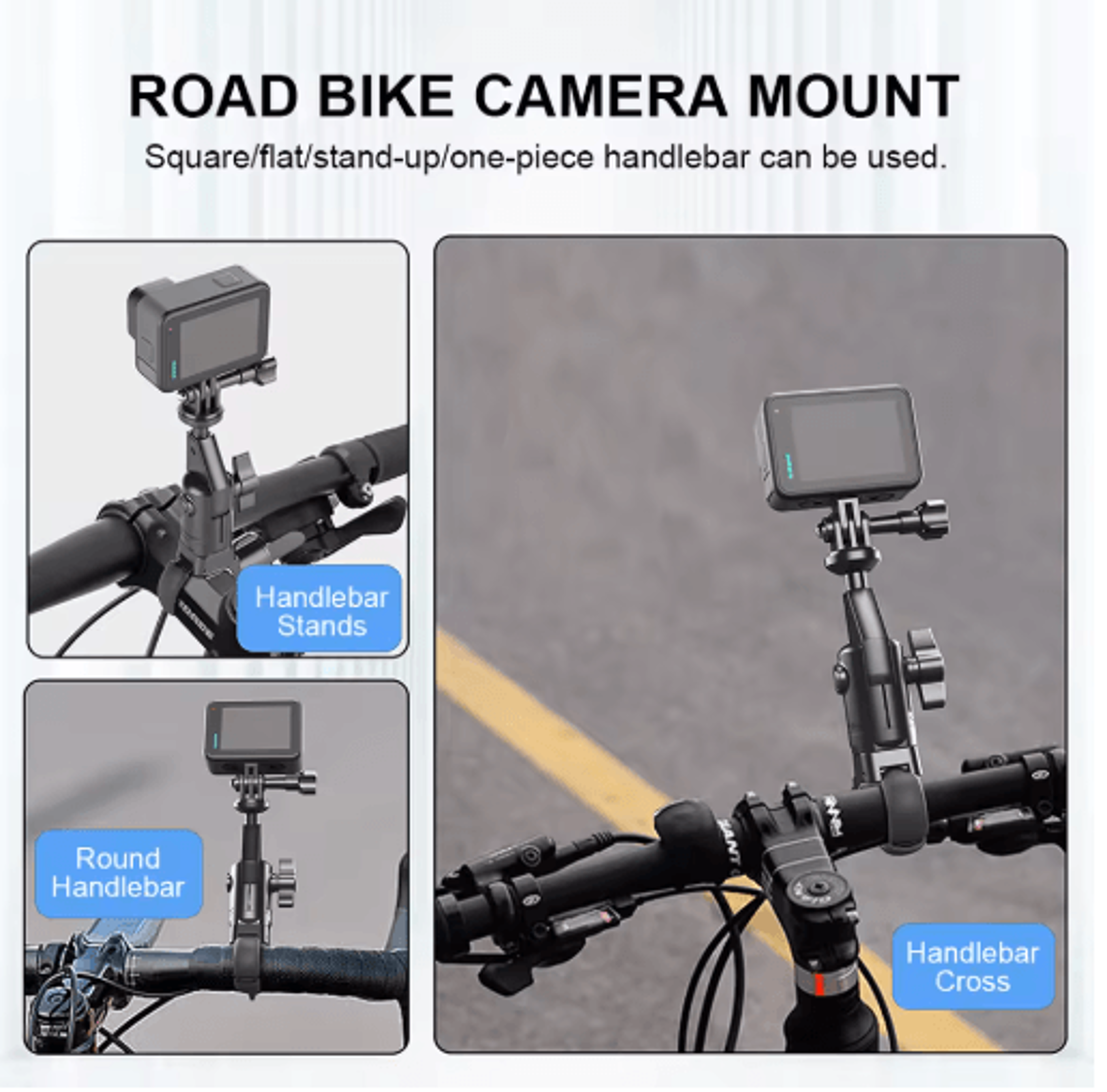 Action Camera Handlebar Mount  Motorcycle  Bicycle Mirror Bracket 4