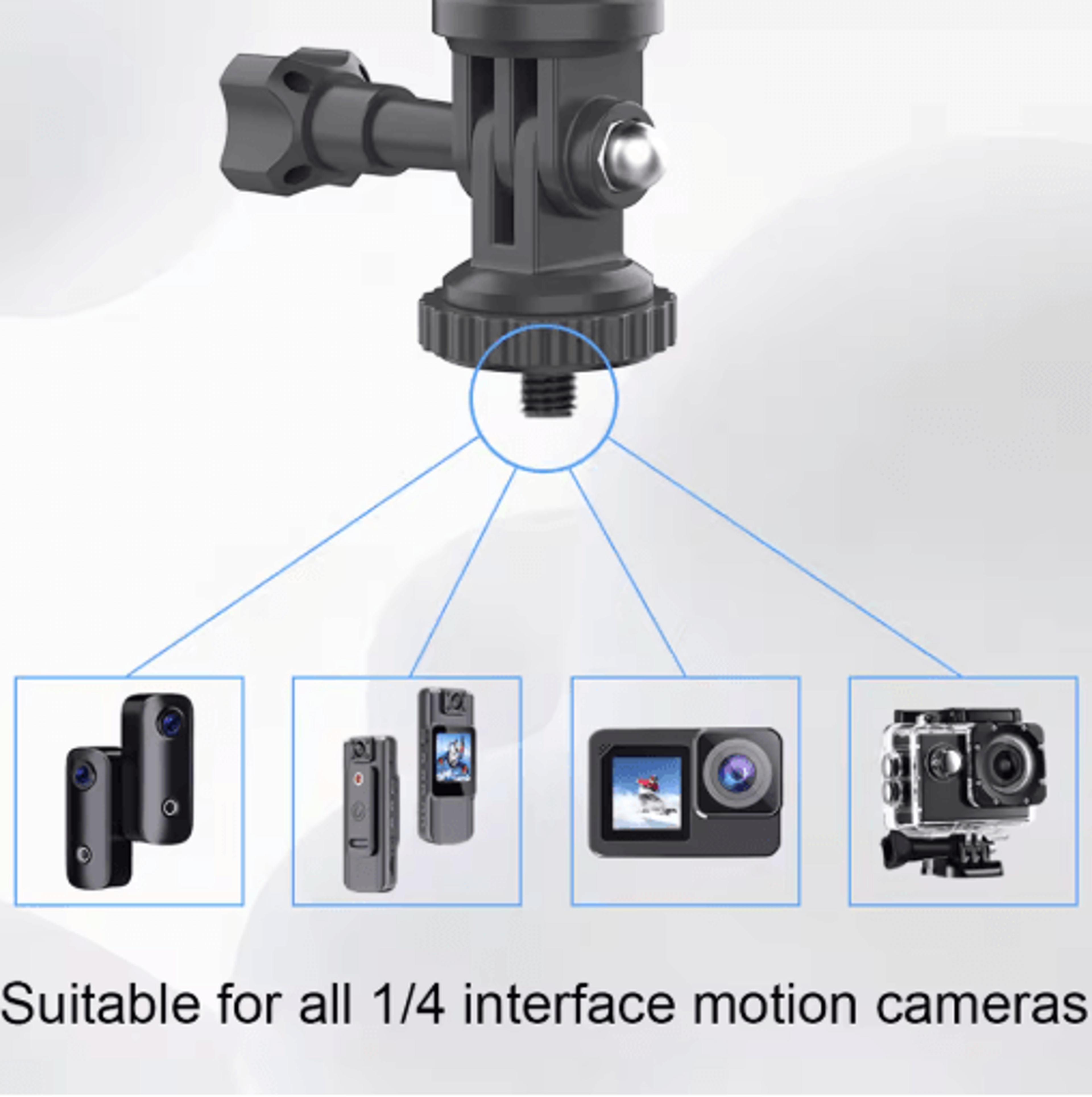 Action Camera Handlebar Mount  Motorcycle  Bicycle Mirror Bracket 3
