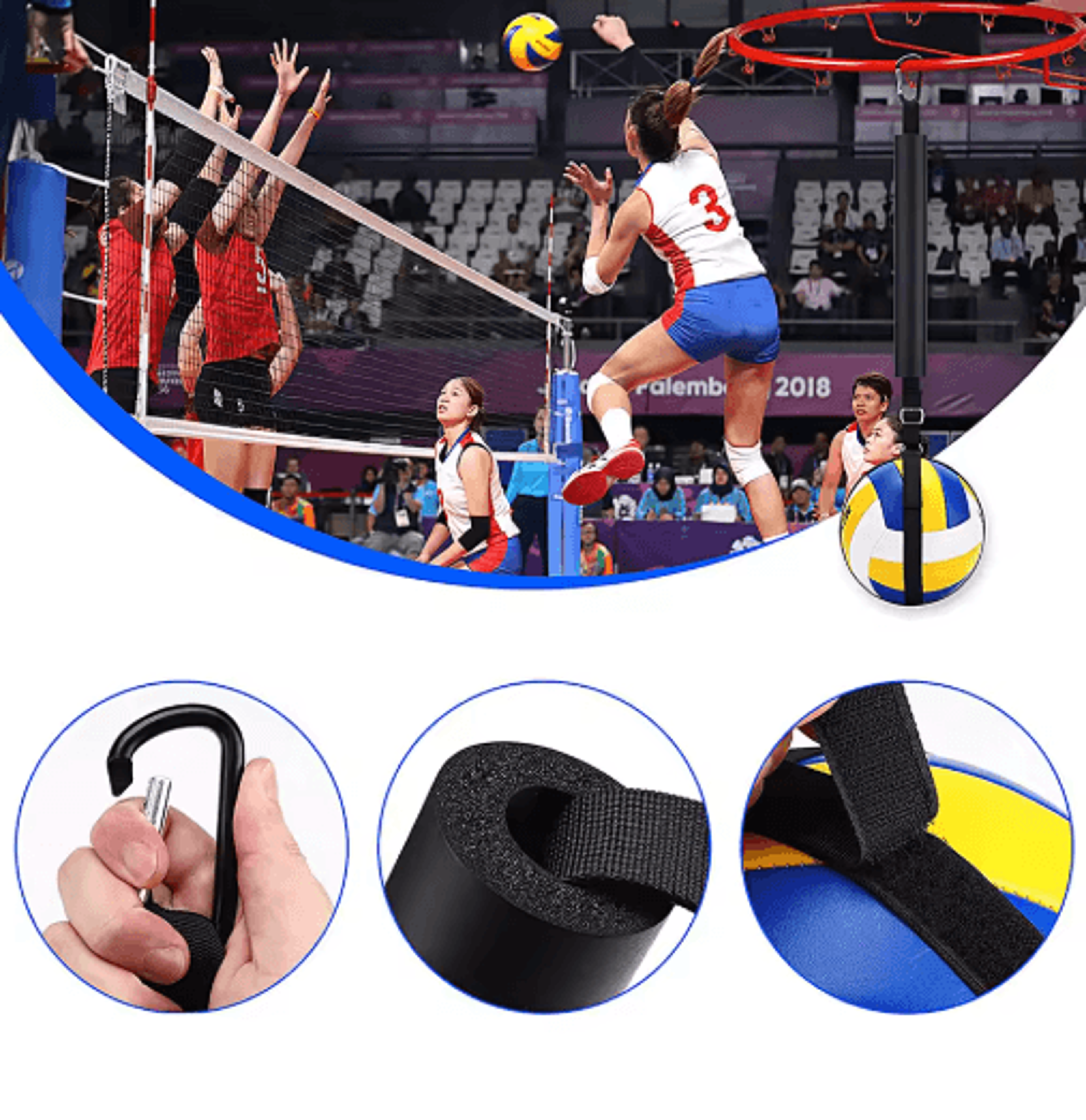 Volleyball Spike Trainer  Adjustable Solo Serve  Practice Training Aid 7