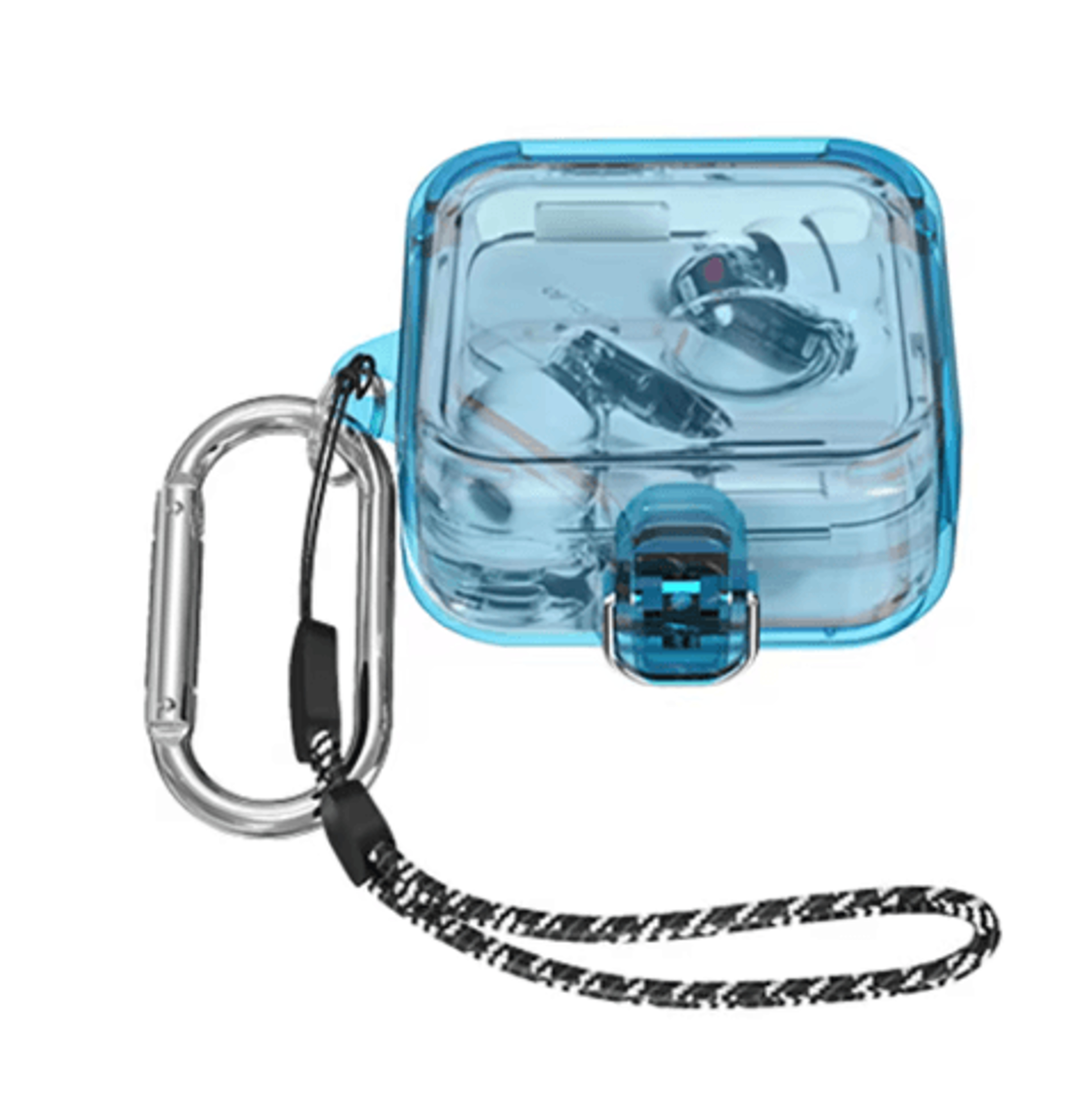 Clear Protective Case For Nothing Ear 2  Candy Color Cover With Lanyard Hook 4