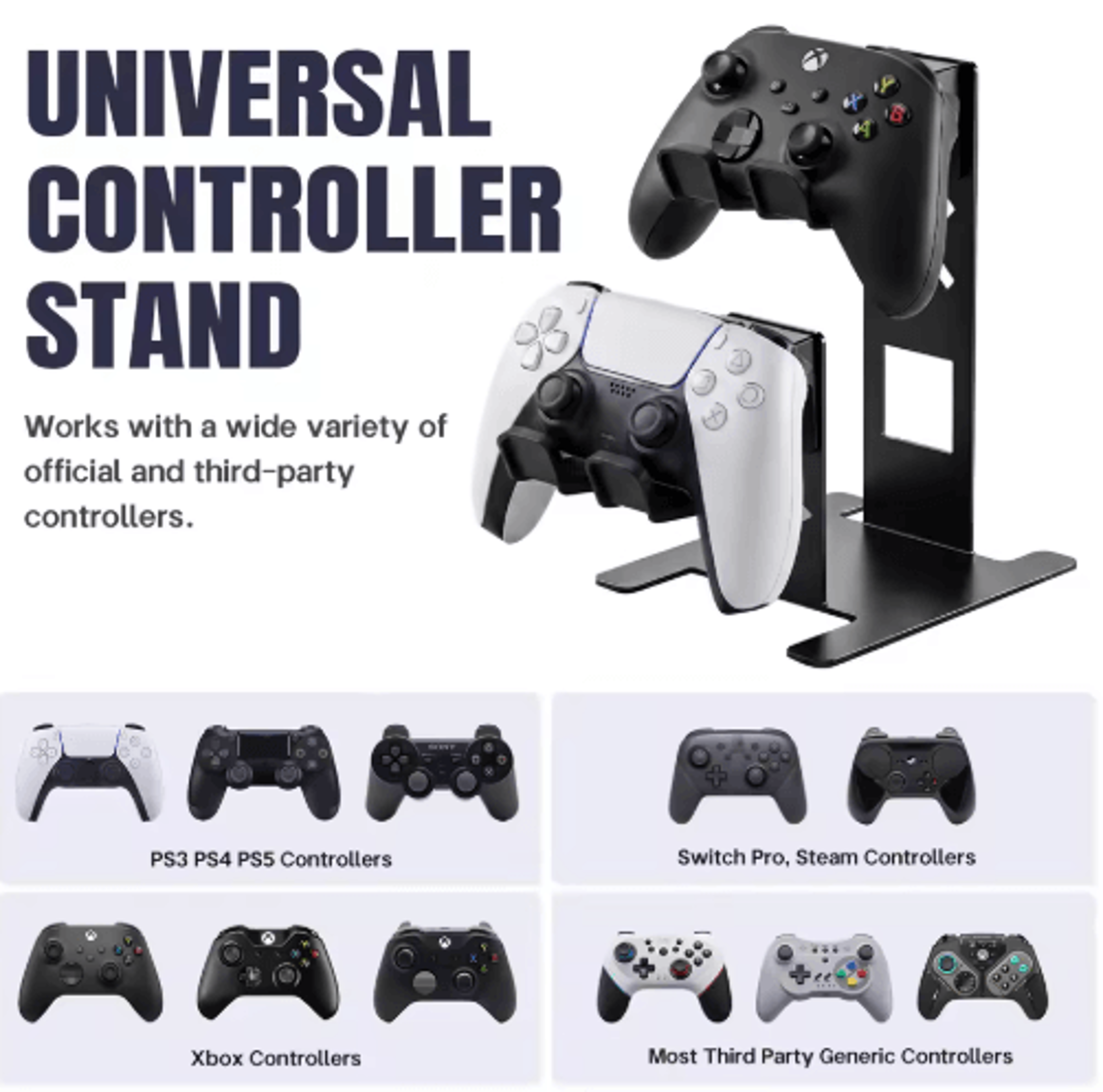 Universal Metal Dual Controller Holder  Desktop Gamepad Stand 5