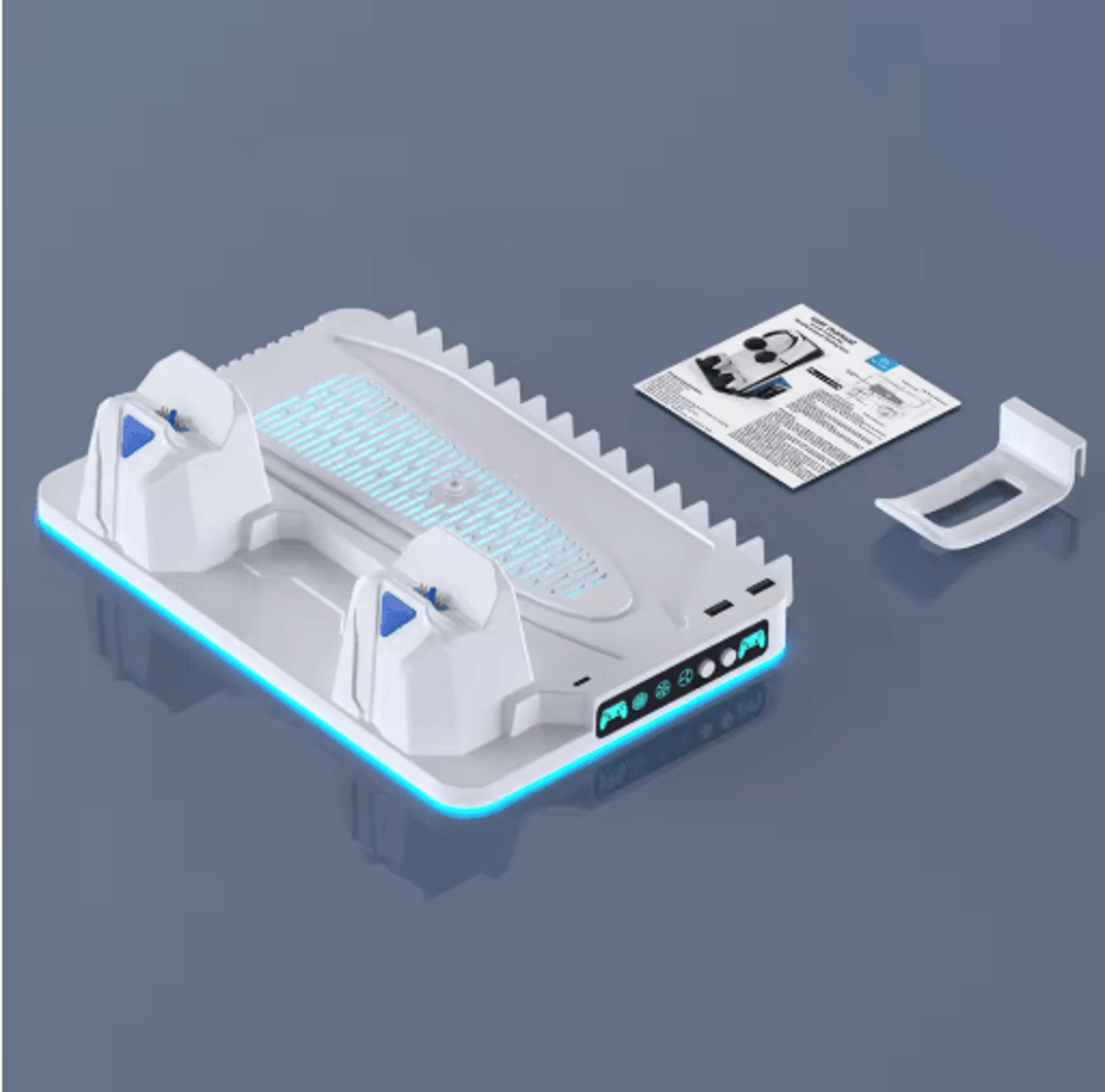 PS5 Cooling  Charging Stand  Dual Controller Dock With RGB  Game Storage 2