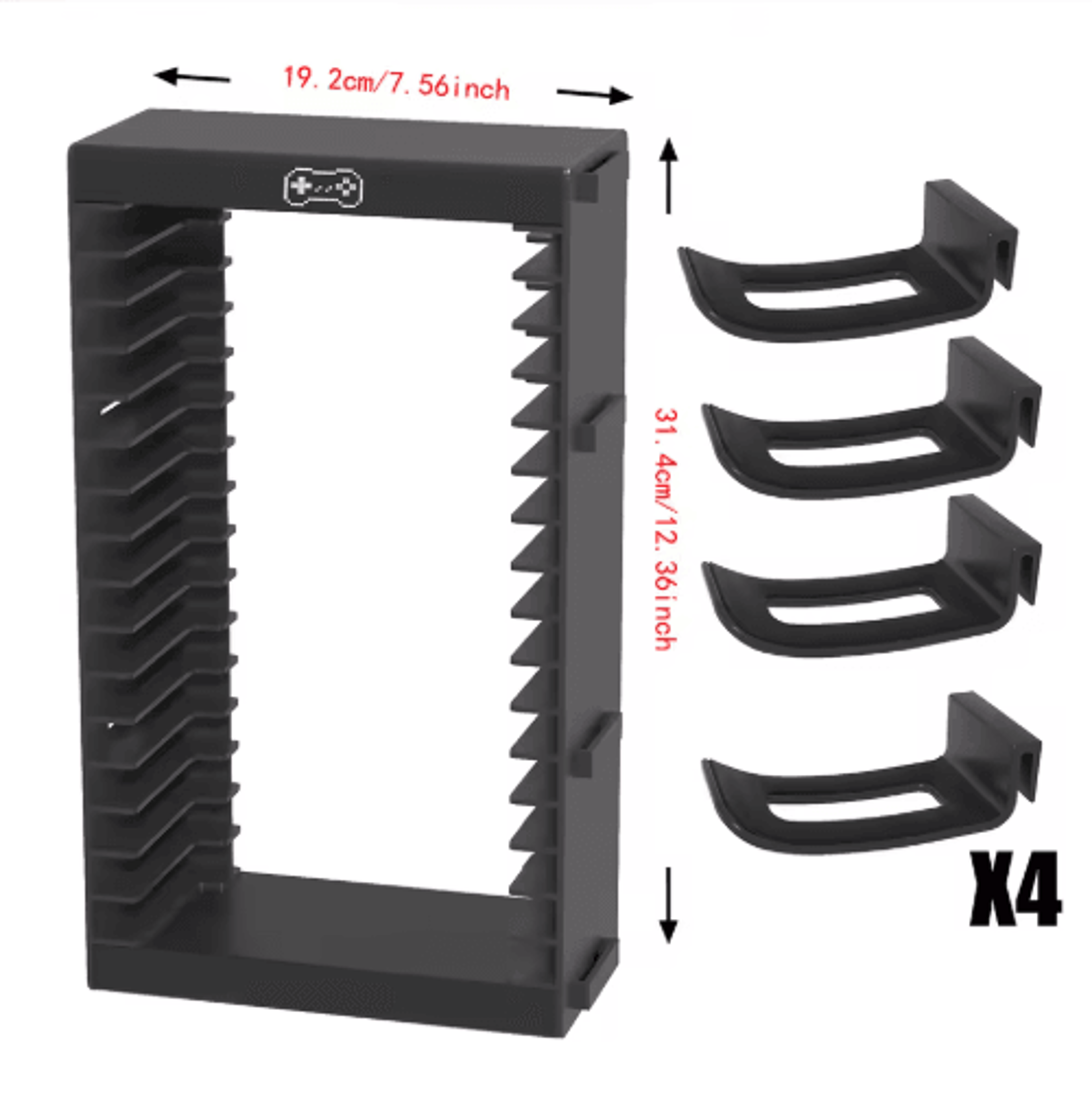 Video Game Storage Tower  Game Organizer With 4 Controller Hooks 1