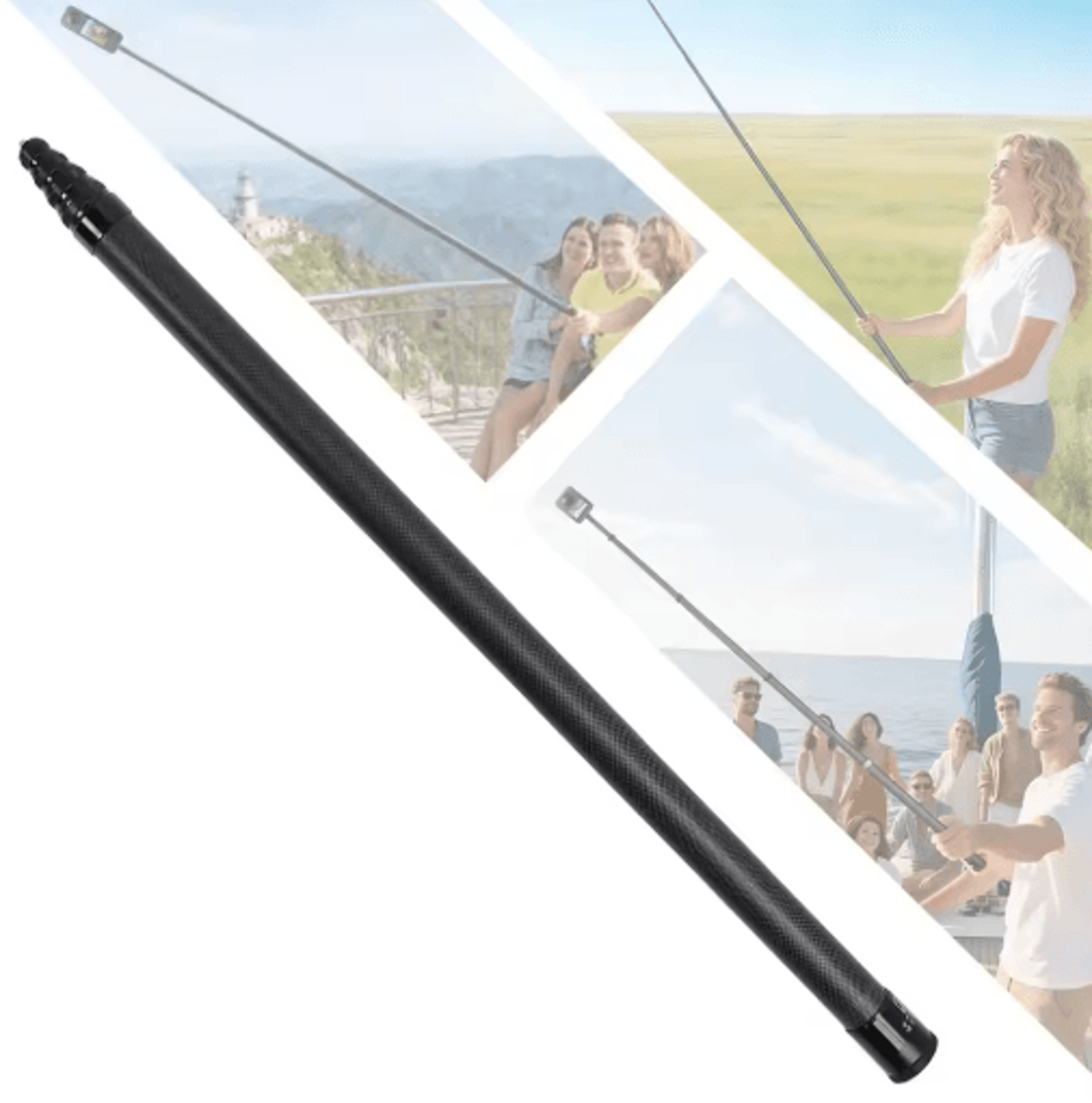 5m carbon fiber invisible selfie stick – extra-long pole for insta360 & gopro