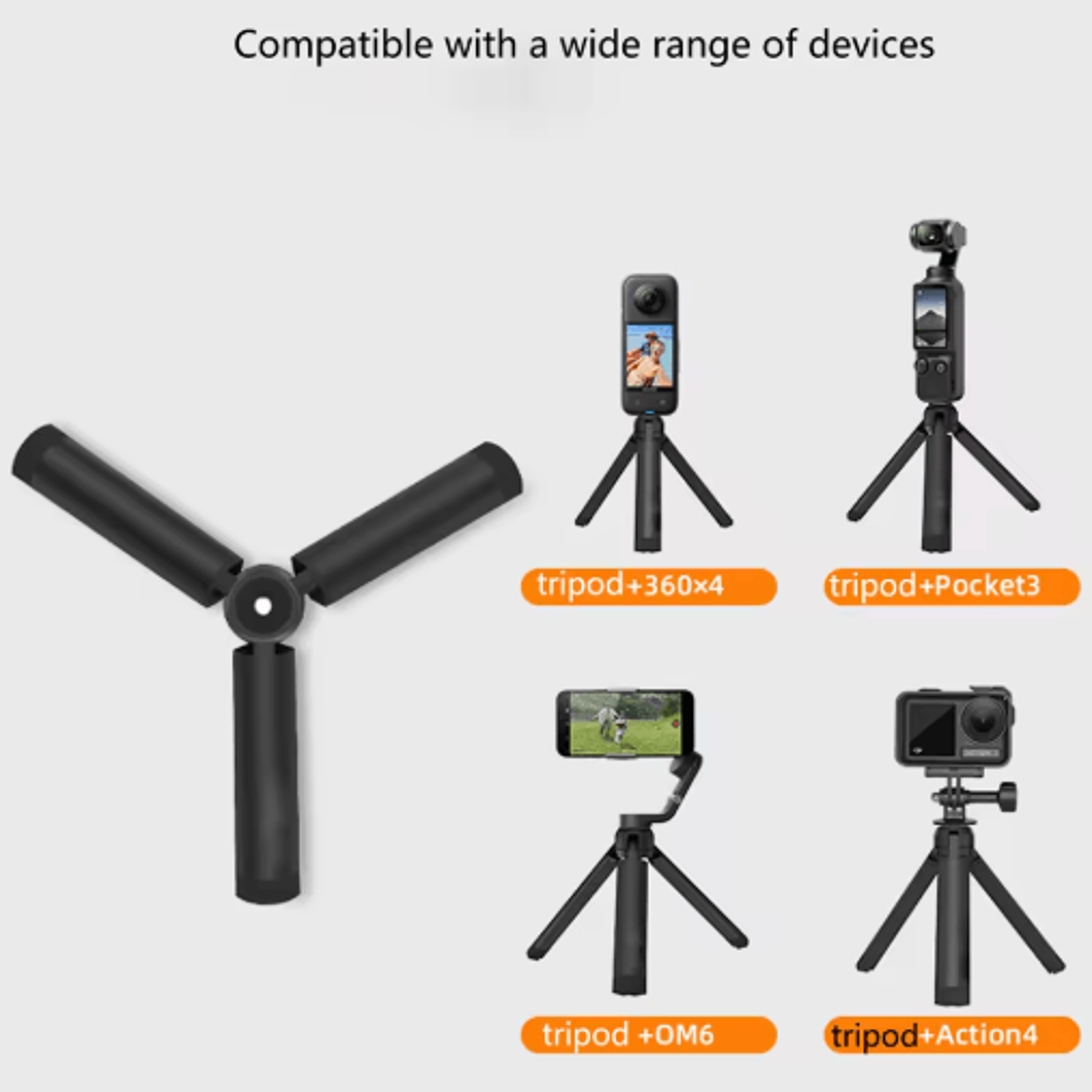 metal mini tripod stand – aluminum base for gimbals & dslr cameras